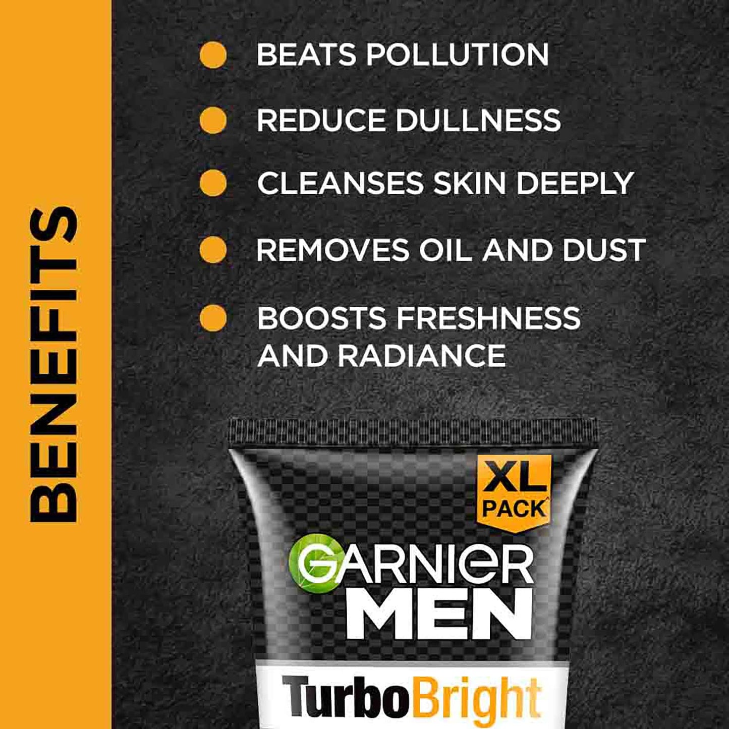 Garnier Men Power White Double Action Charcoal Face Wash (150g)