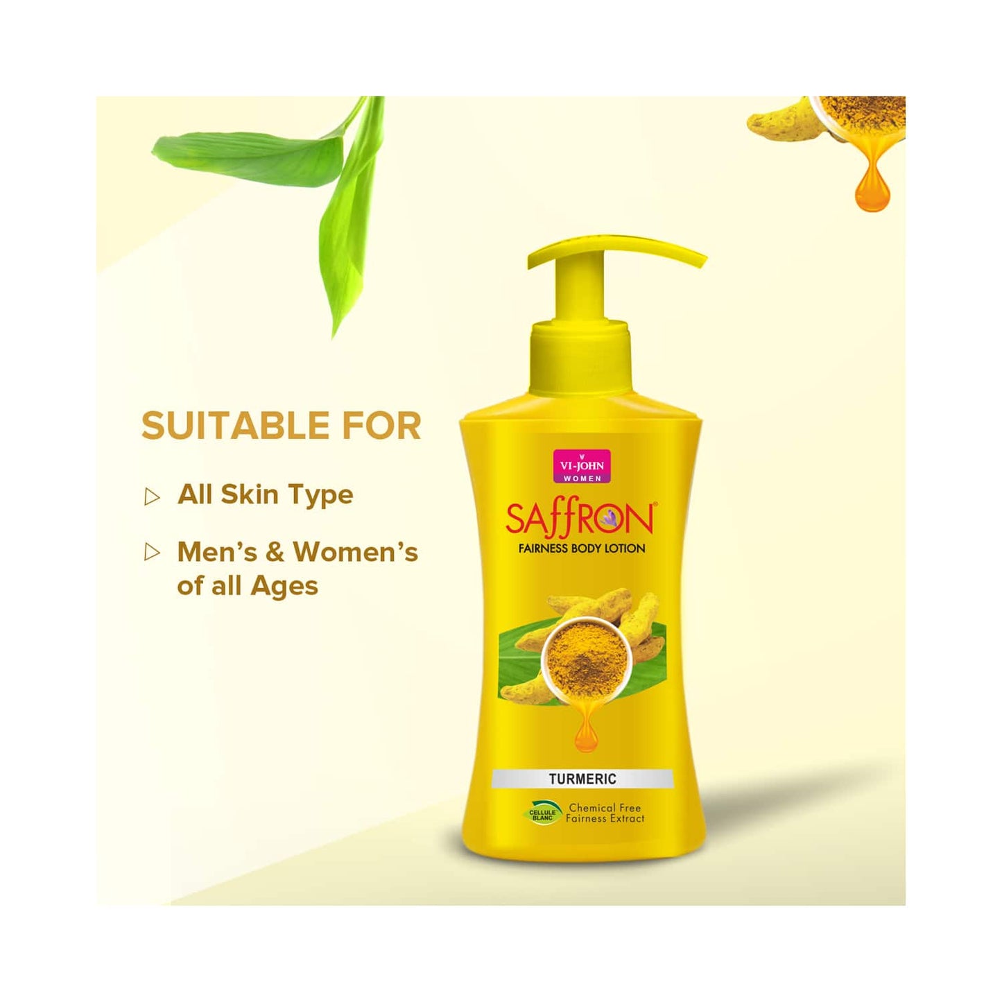 VI-JOHN Saffron Turmeric Fairness Body Lotion (250ml)