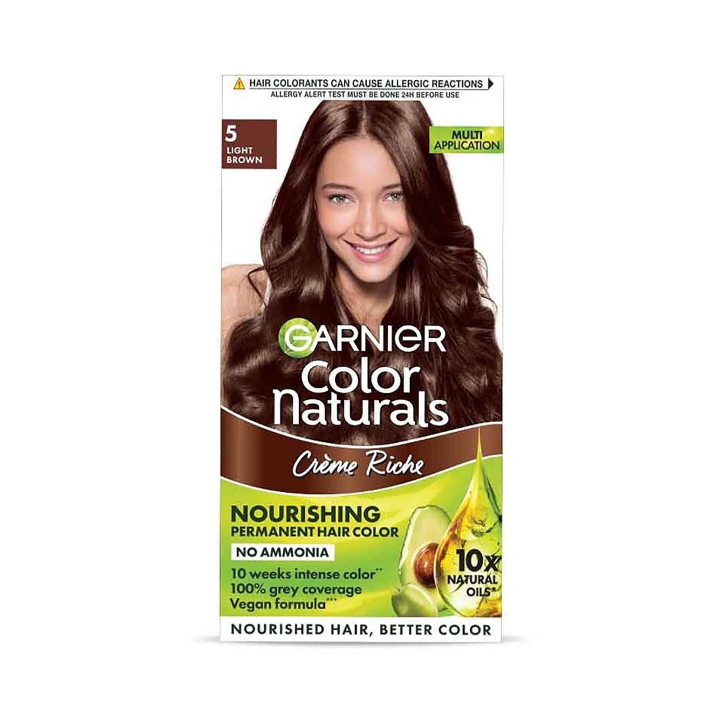 Garnier Naturals Creme Hair Color - 5 Light Brown (70ml + 60g)