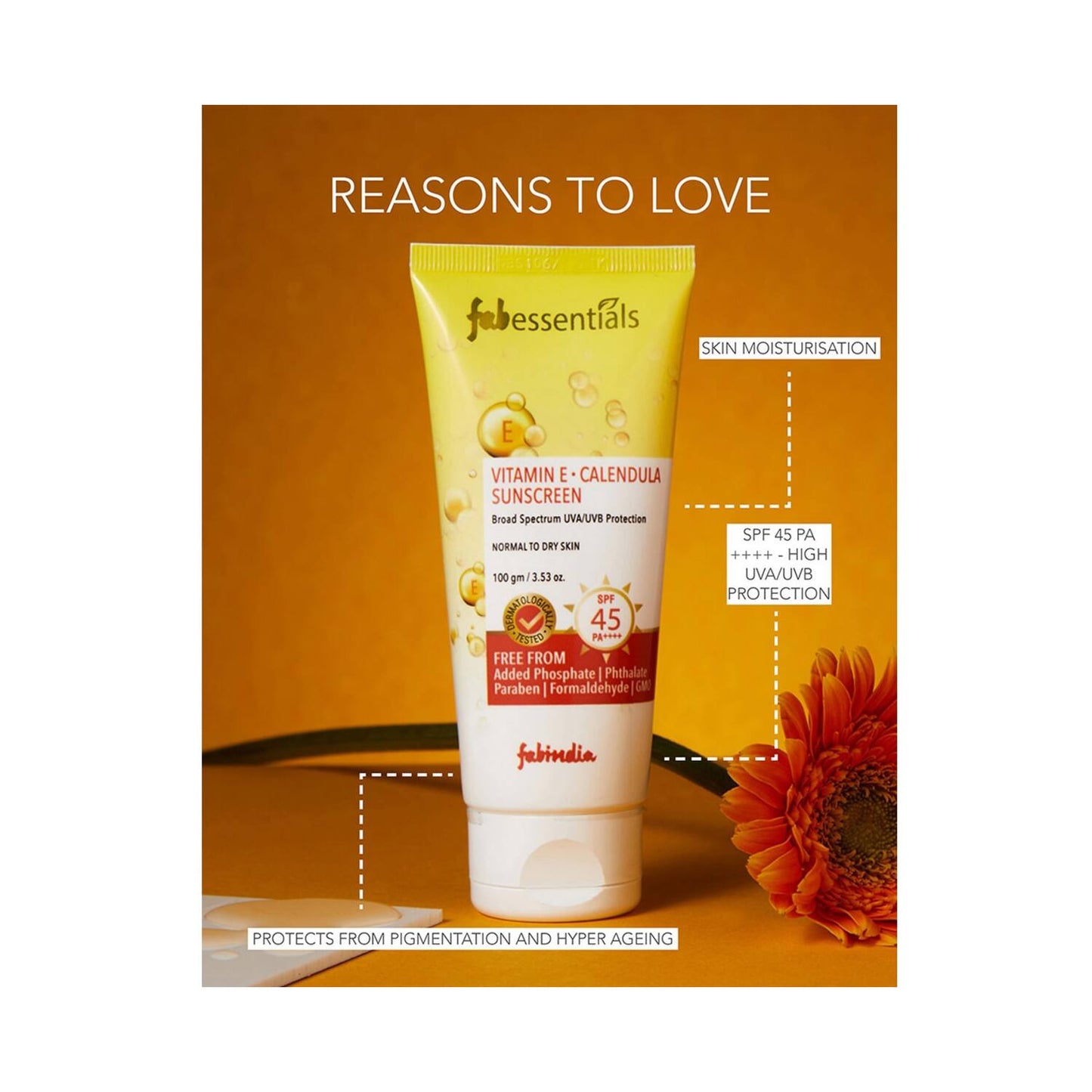 Fabessentials by Fabindia Vitamin E Calendula Sunscreen (100g)