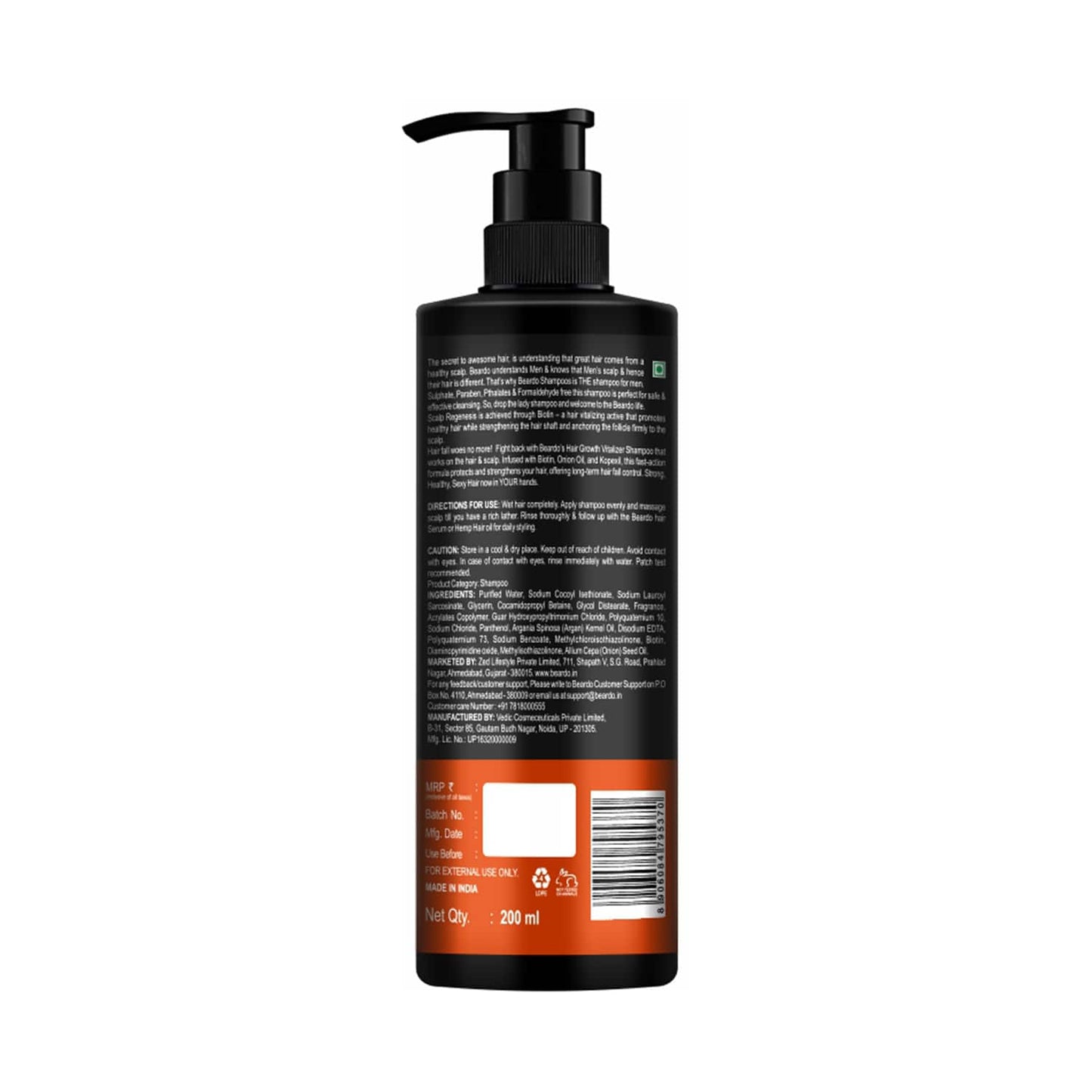 Beardo Hair Growth Vitalizer Shampoo (200ml)