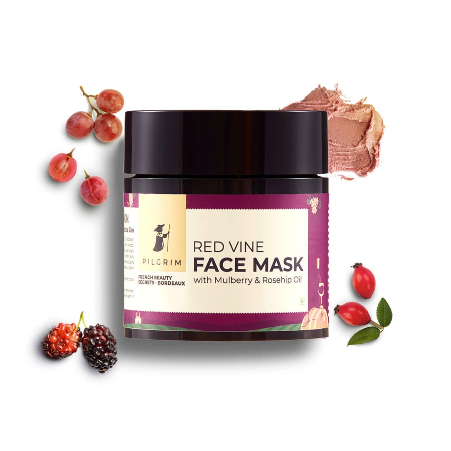 Pilgrim Red Vine Face Mask With Mulberry & Rosehip Oil (100g)