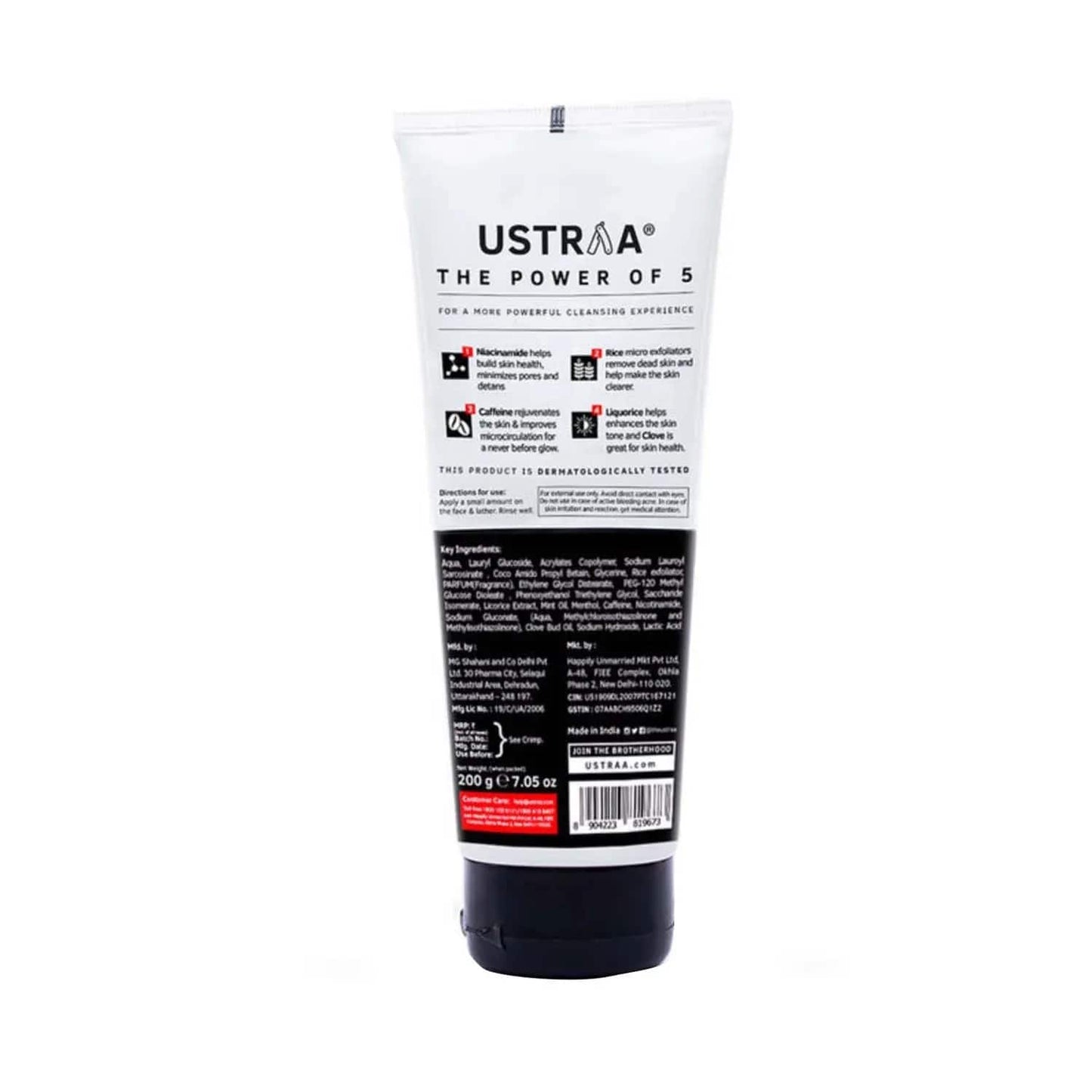 Ustraa Energize and De-Tan Power Face Wash - (200g)