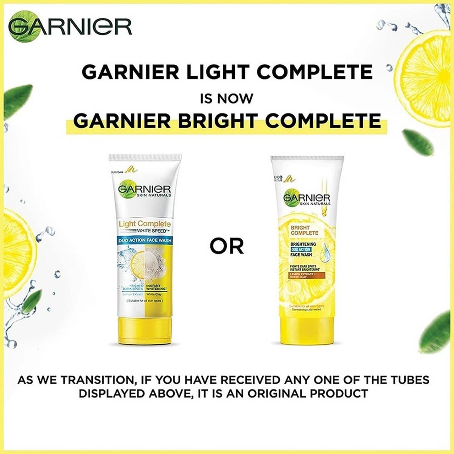 Garnier Bright Complete Brightening Duo Action Face Wash (100g)