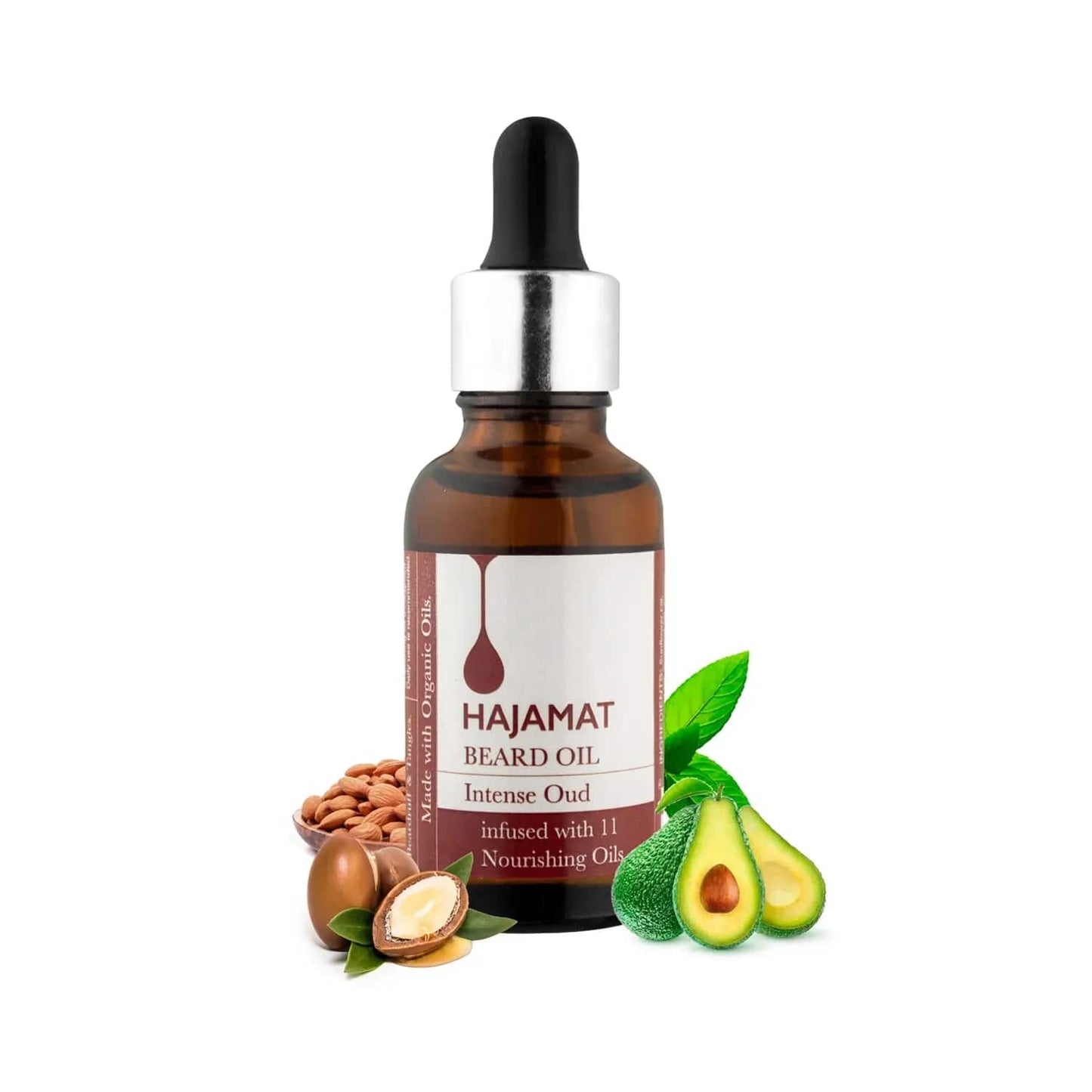 Hajamat Beard Oil Infused With 11 Nourishing Oils, Intense Oud (30ml)