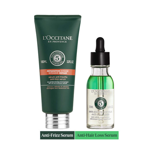 L'Occitane Hair Frizz Control & Anti-Hair Loss Serum Duo Combo