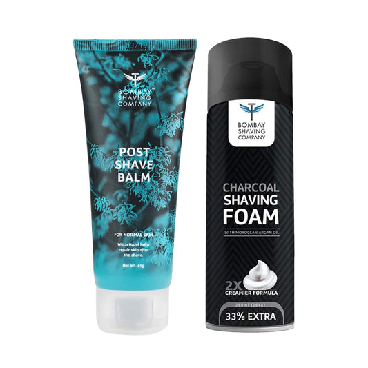 Bombay Shaving Company Post Shave Balm (100 g) & Charcoal Shaving Foam (264 g) Combo