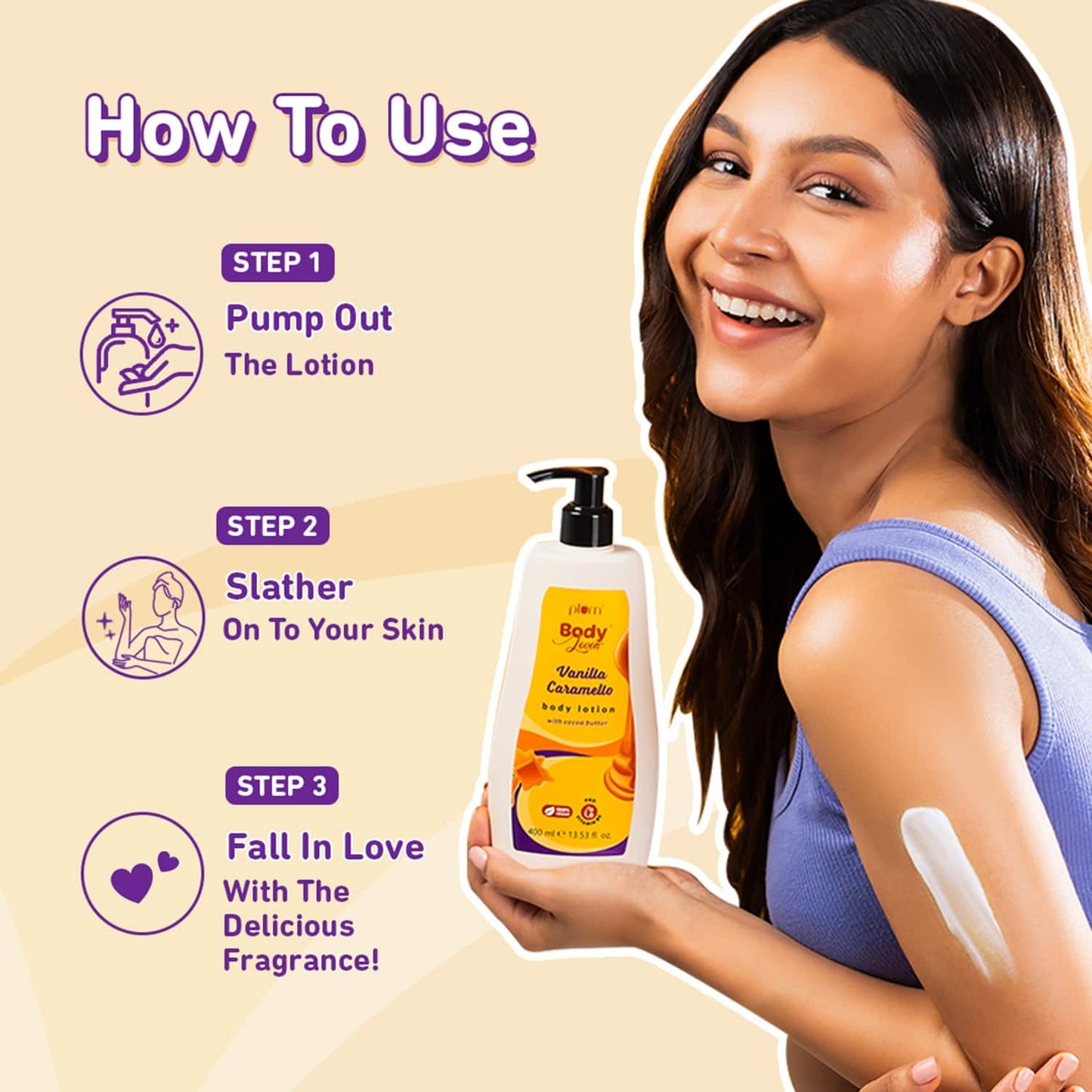 Plum BodyLovin' Vanilla Caramello Body Lotion with Cocoa Butter & Vitamin B5 (400ml)