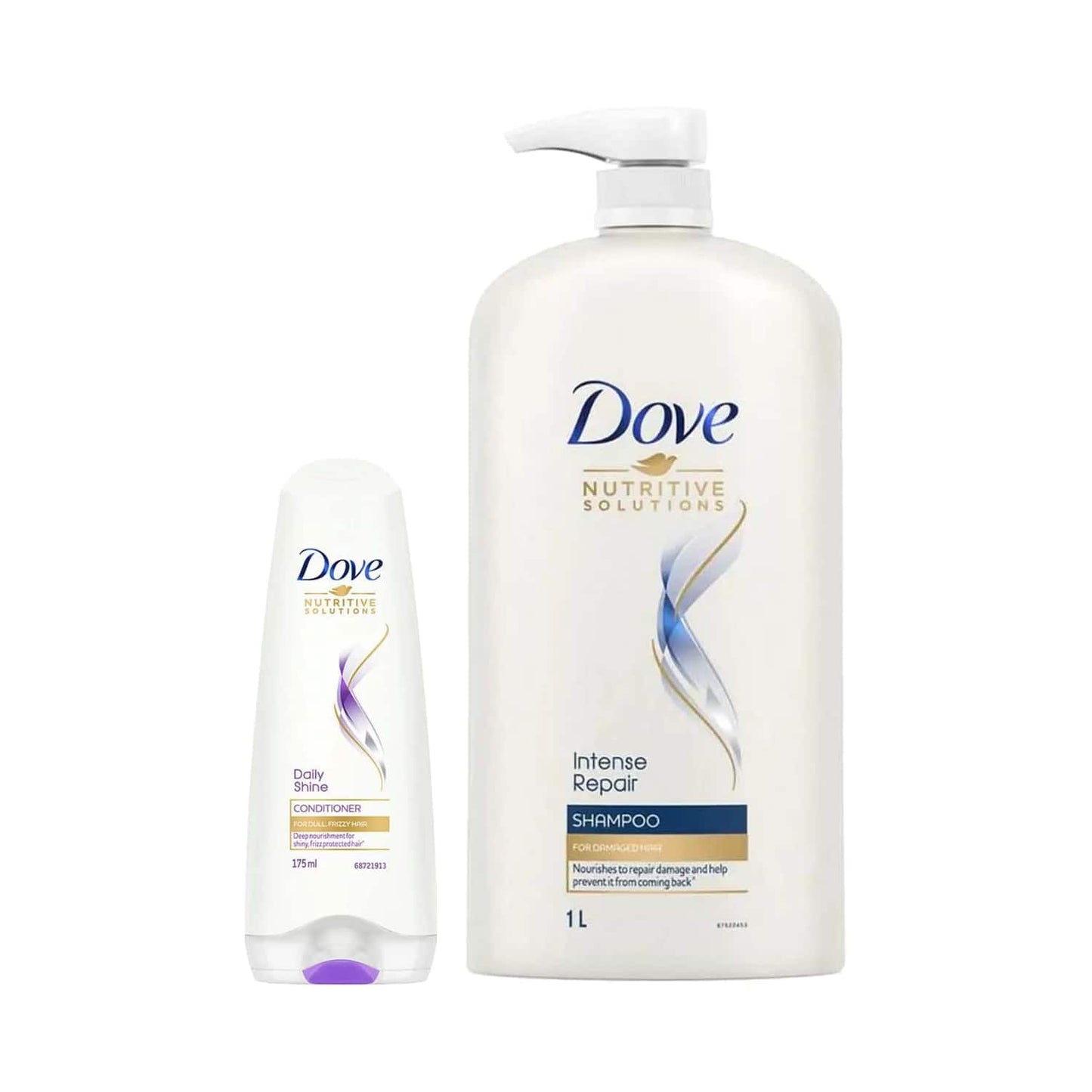 Dove Intense Repair Shampoo (1000 ml) + Daily Shine Conditioner (175 ml) Combo