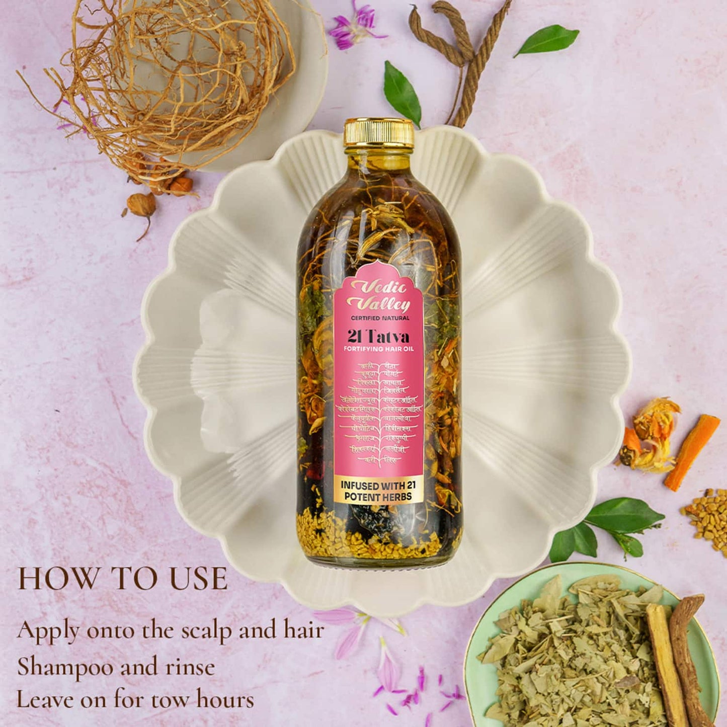 Vedic Valley 21 Tatva Hair Oil With Refill (800ml)