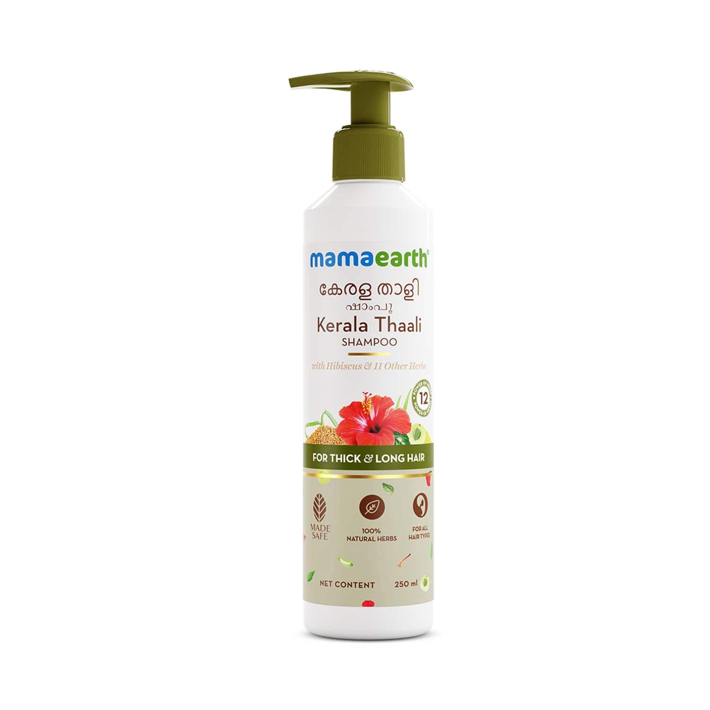 Mamaearth Kerala Thaali Shampoo with Shikakai Amla Flax Seeds for Thick & Long Hair (250 ml)