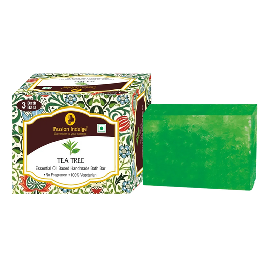 Passion Indulge Tea Tree Handmade Bath Bar Soap - Pack Of 3 (100Gm Each)