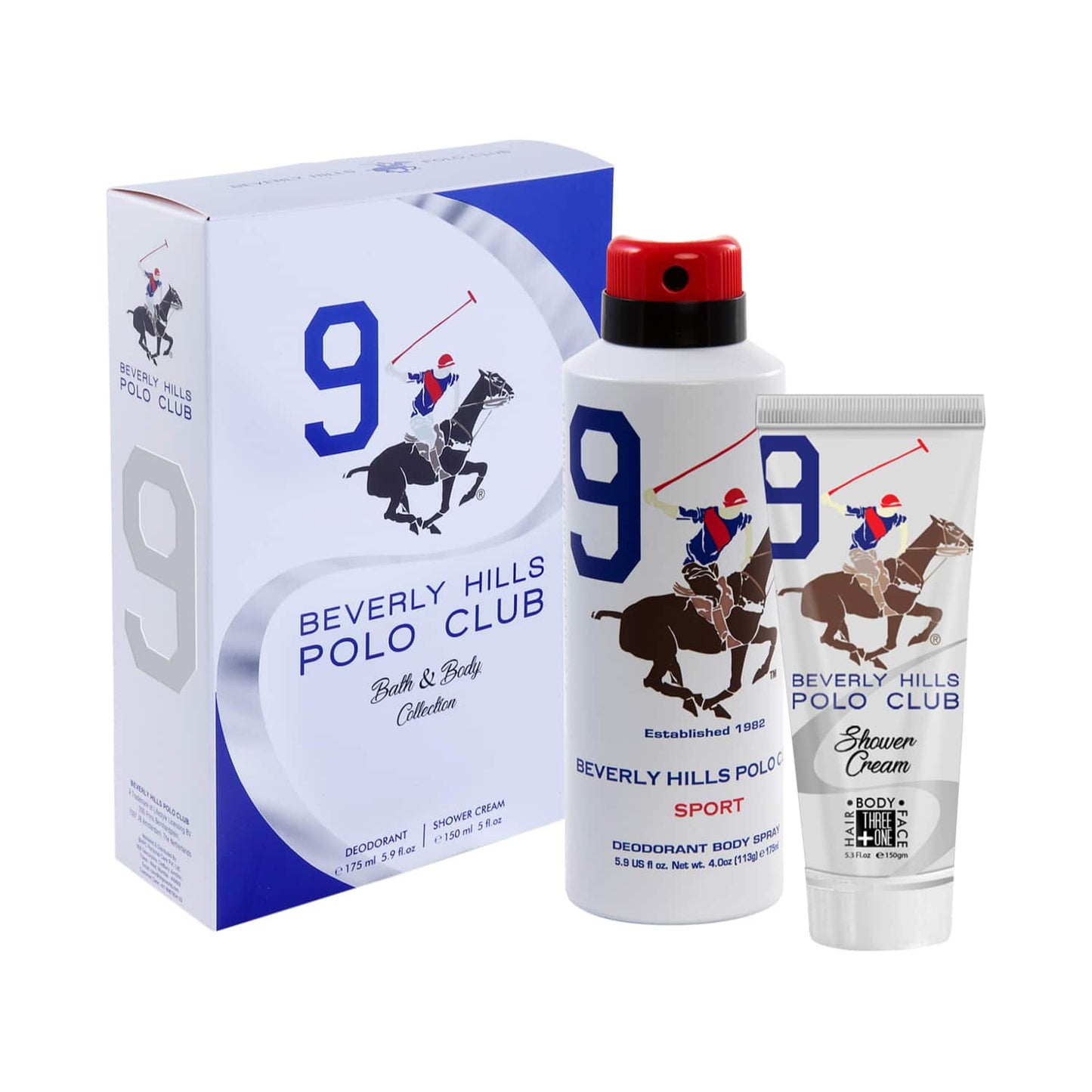 BEVERLY HILLS POLO CLUB No.9 Sports Deodorant & Shower Cream Gift Set (2Pcs)