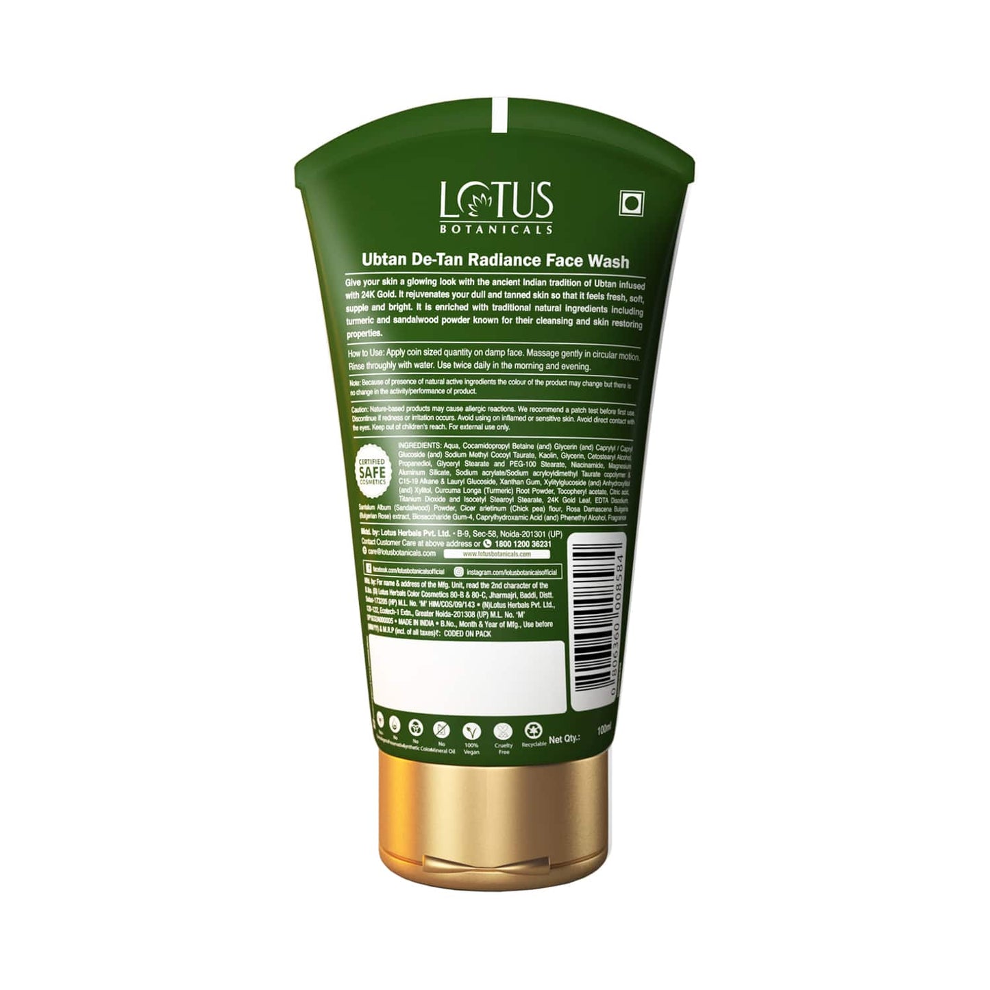 Lotus Botanicals Ubtan De-Tan Radiance Face Wash (100ml)