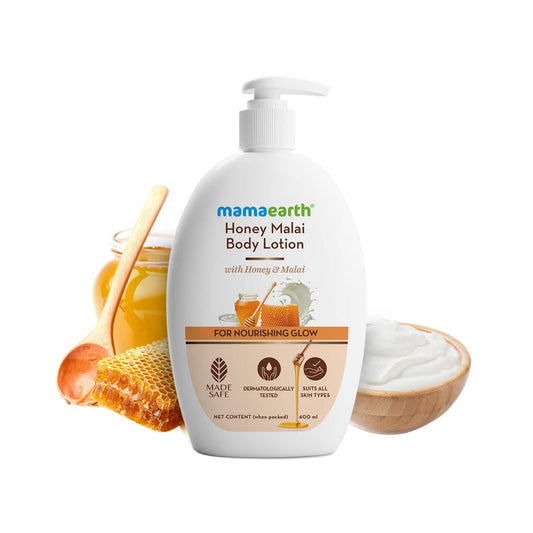 Mamaearth Honey Malai Body Lotion With Honey & Malai For Nourishing Glow (400ml)