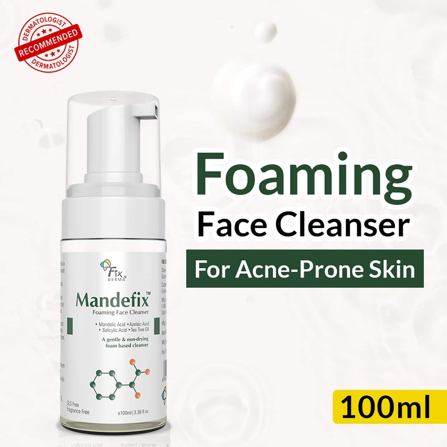 Fixderma Mandefix Foaming Face Cleanser - (100ml)