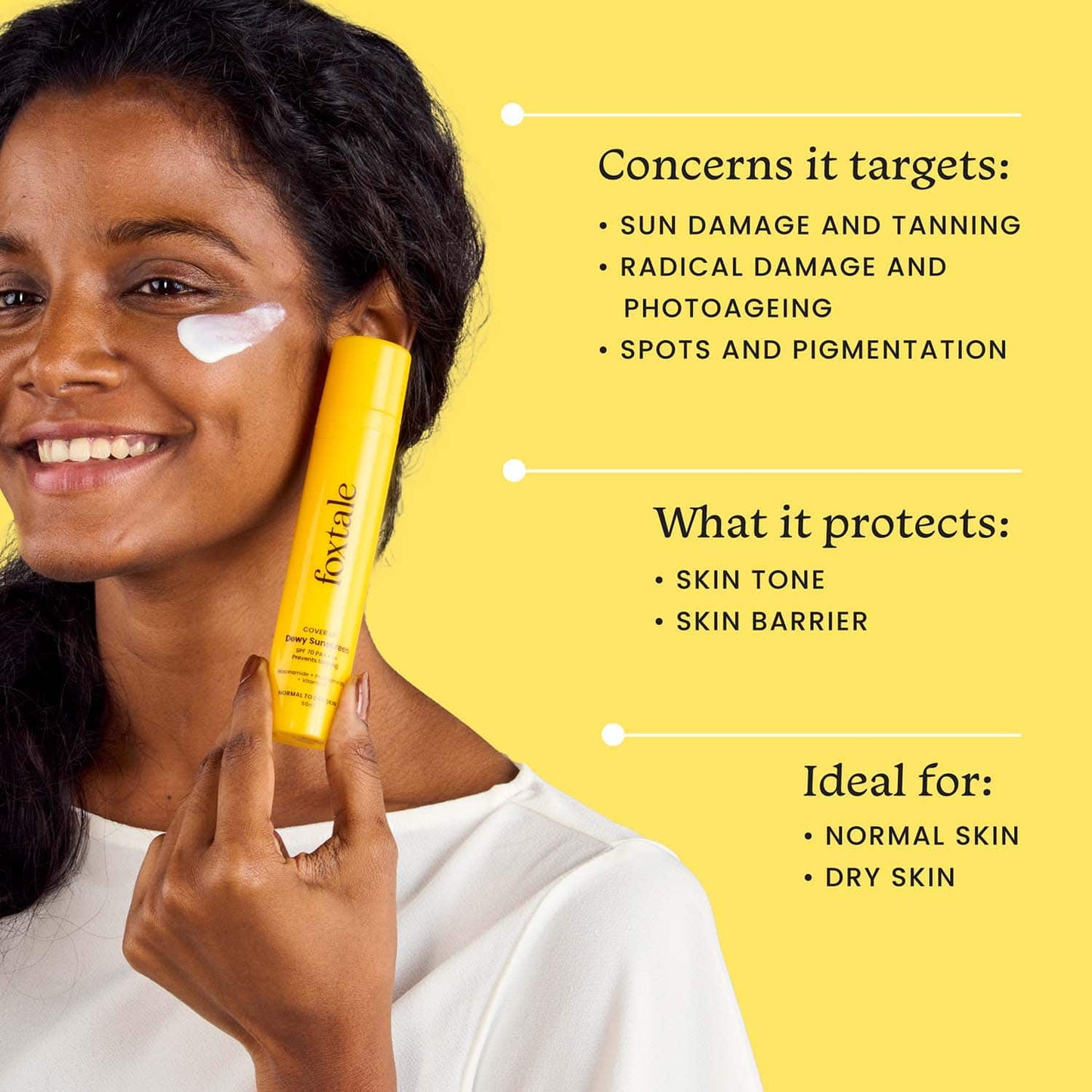 Foxtale Coverup SPF 50+ Broad Spectrum Dewy Sunscreen (50ml)