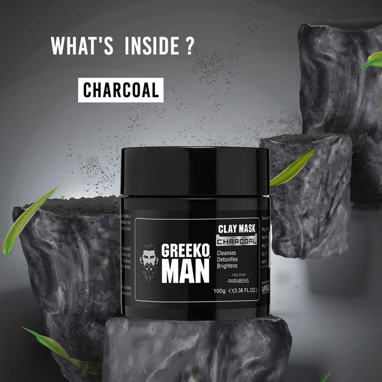 Greeko Man Charcoal Clay Mask (100g)