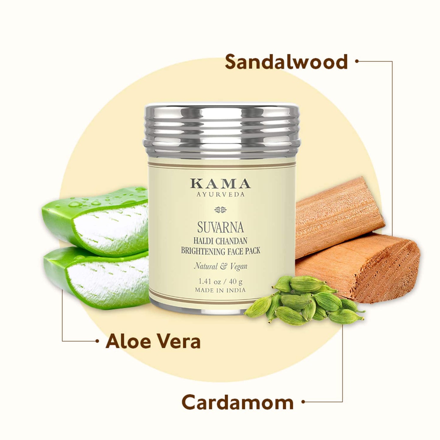 Kama Ayurveda Suvarna Haldi Chandan Bright Face Pack (40g)