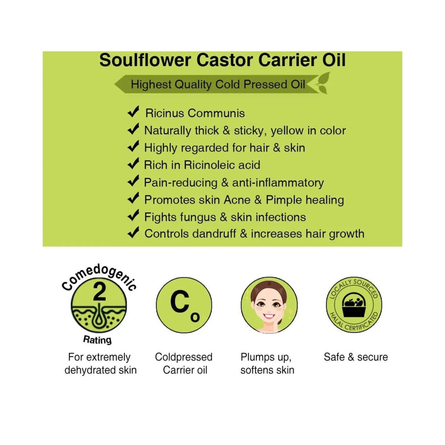 Soulflower Coldpressed Castor Carrier Oil - (120ml)