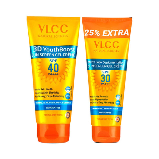 VLCC Matte Look SPF 30 PA+++ & 3D Youth Boost SPF40 +++ Sunscreen Combo