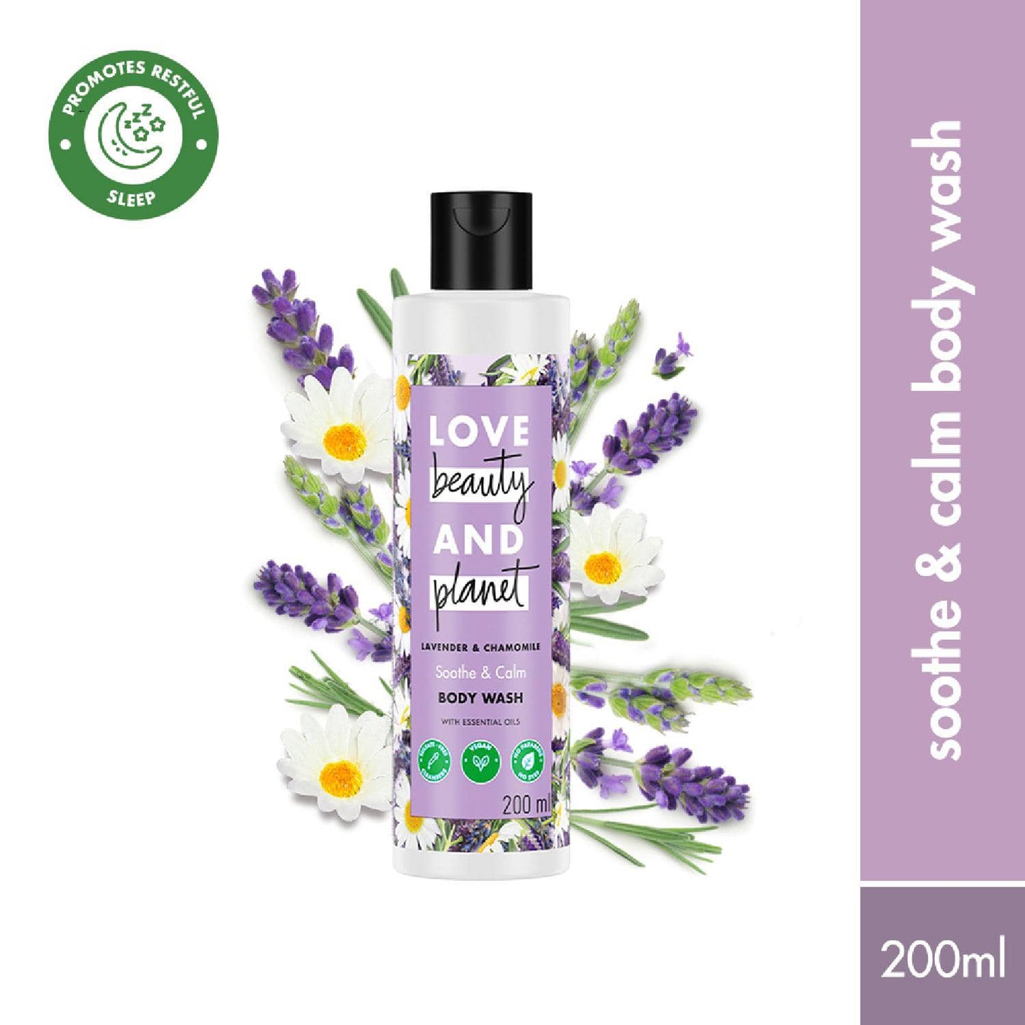 Love Beauty & Planet Lavender & Chamomile Calming Body Wash for Restful Sleep (200 ml)