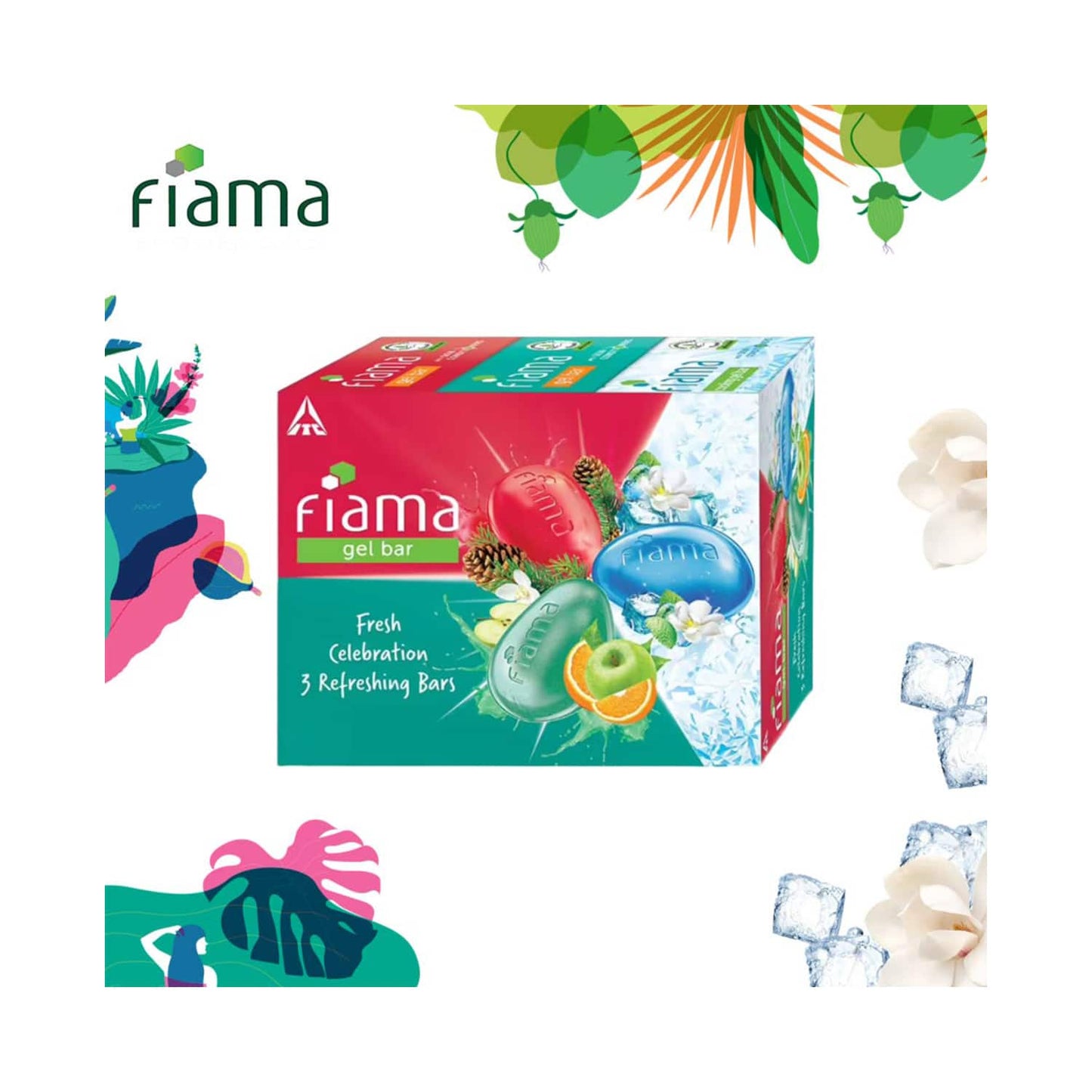 Fiama Fresh Celebration Gel Bar With Skin Conditioners - (3Pcs)