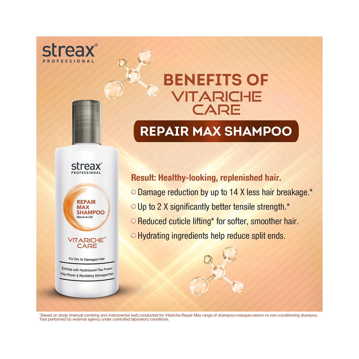 Streax Professional Vitarich Care Repair Max Shampoo (1500ml)