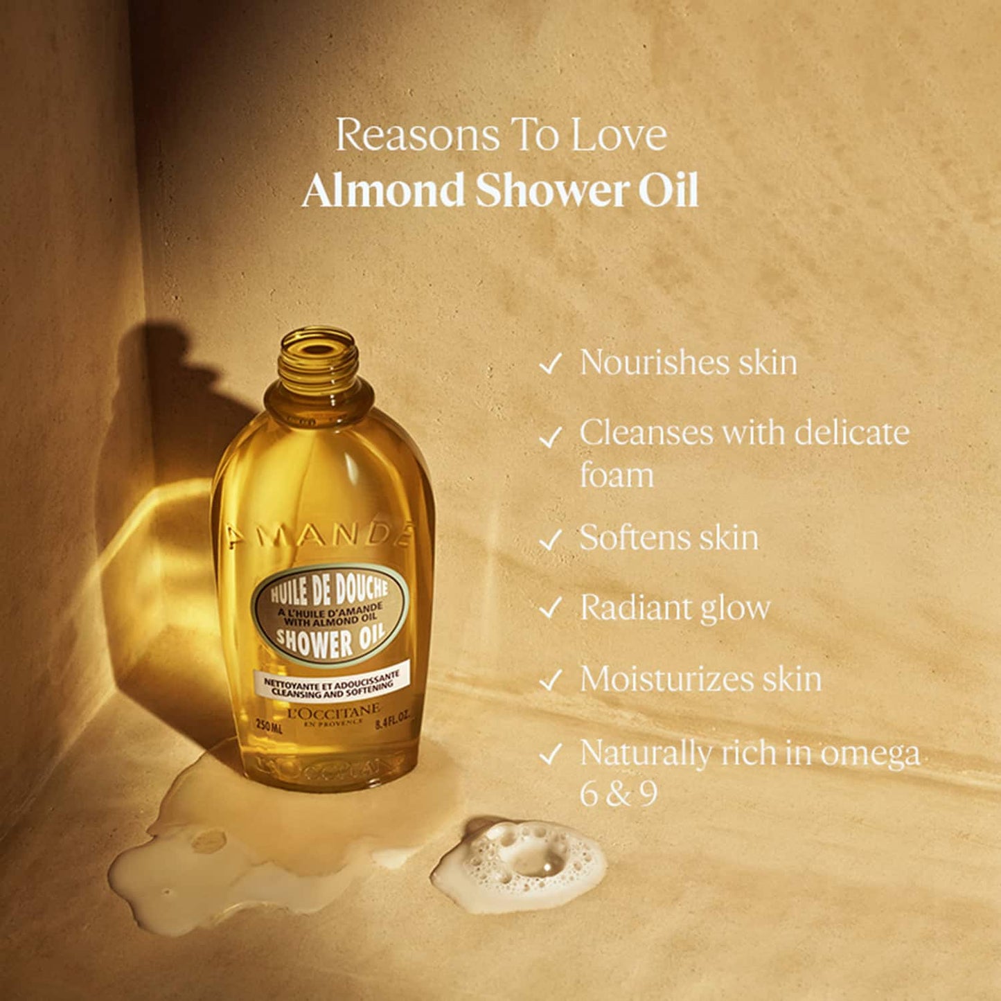 L'occitane Almond Shower Oil - (500ml)