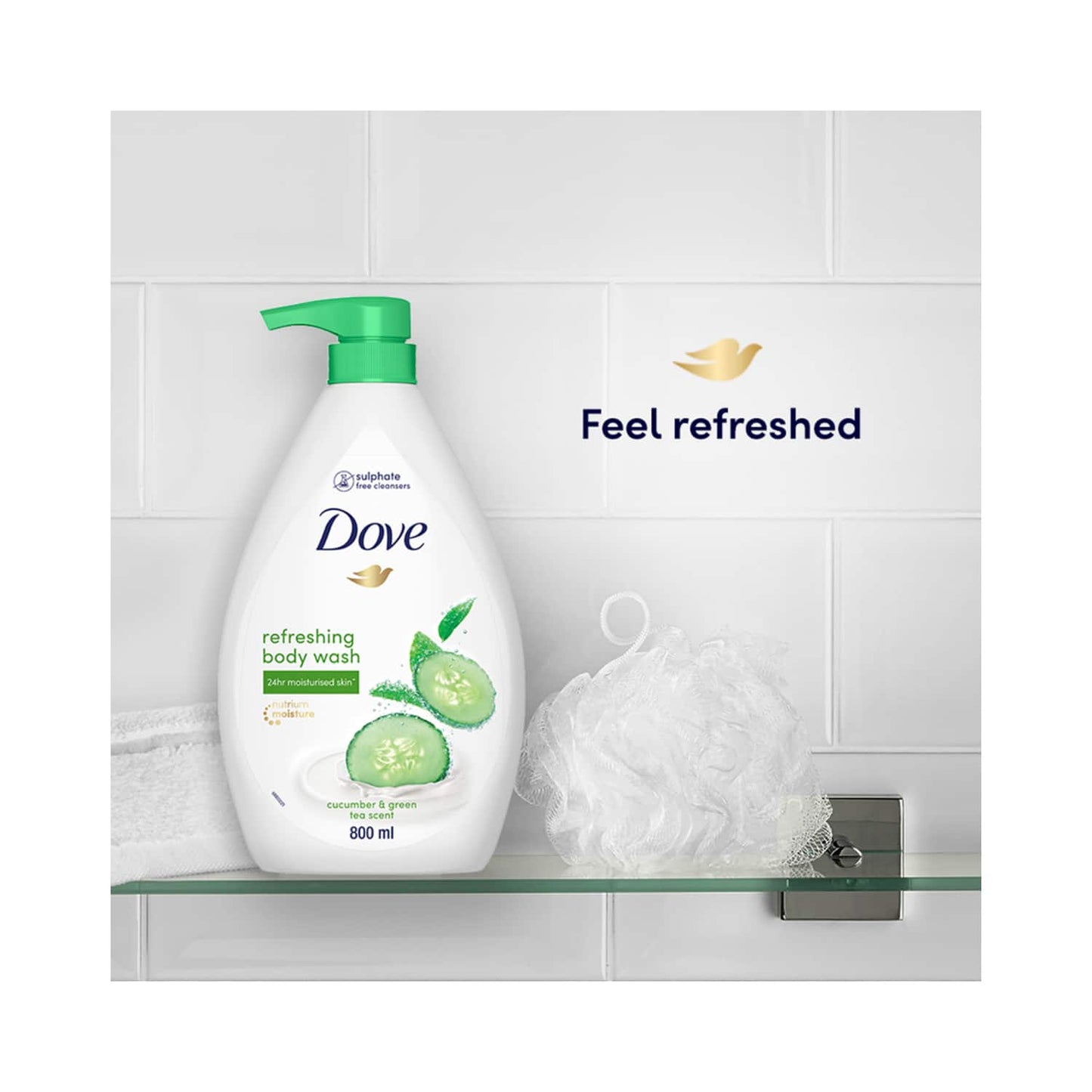 Dove Refreshing Body Wash With Cucumber & Green Tea Scent (800ml)