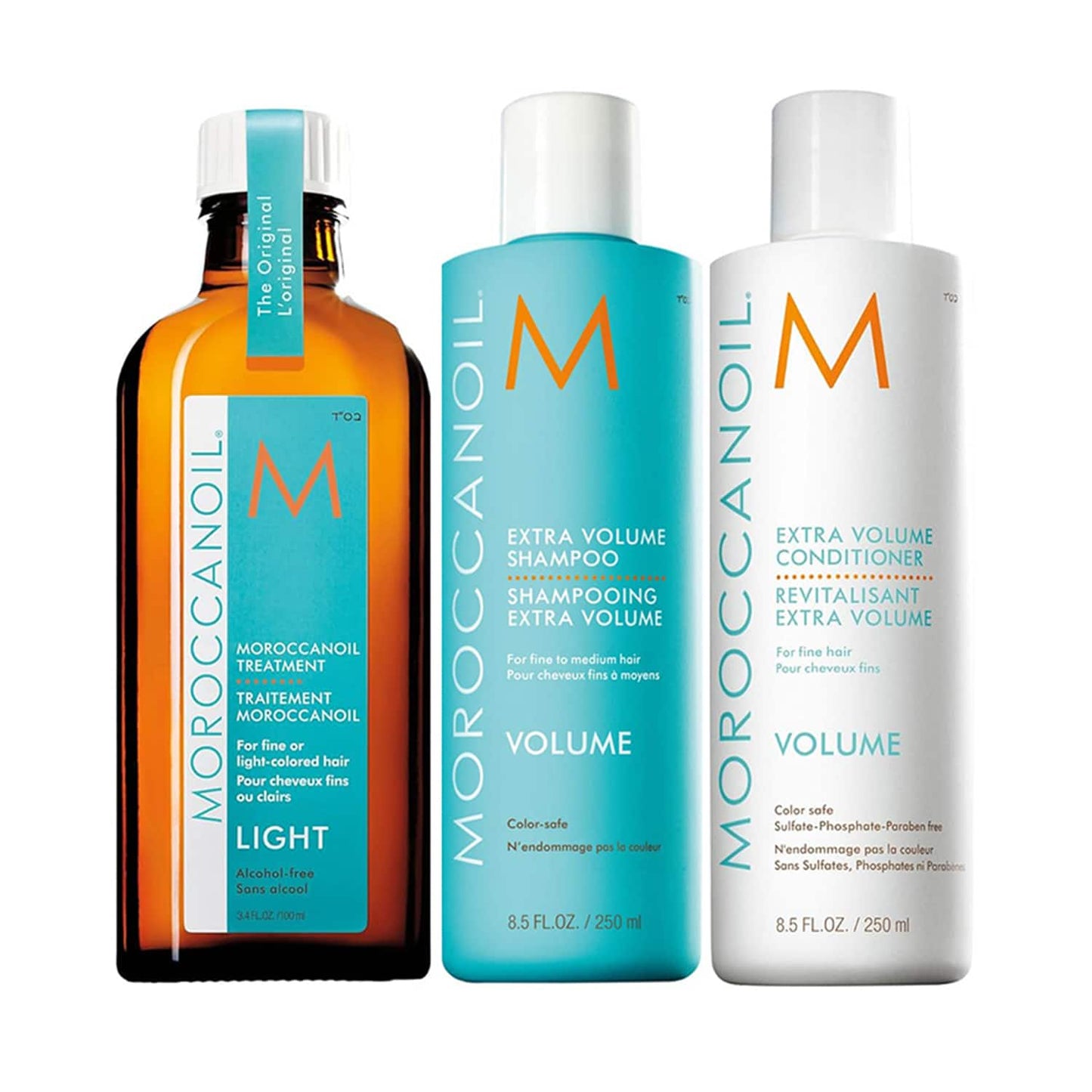 Moroccanoil Treatment Light Oil, Extra Volume Shampoo & Conditioner - Volume Combo