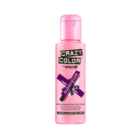 Crazy Color Semi Permanent Hair Color Cream - 50 Aubergine (100ml)