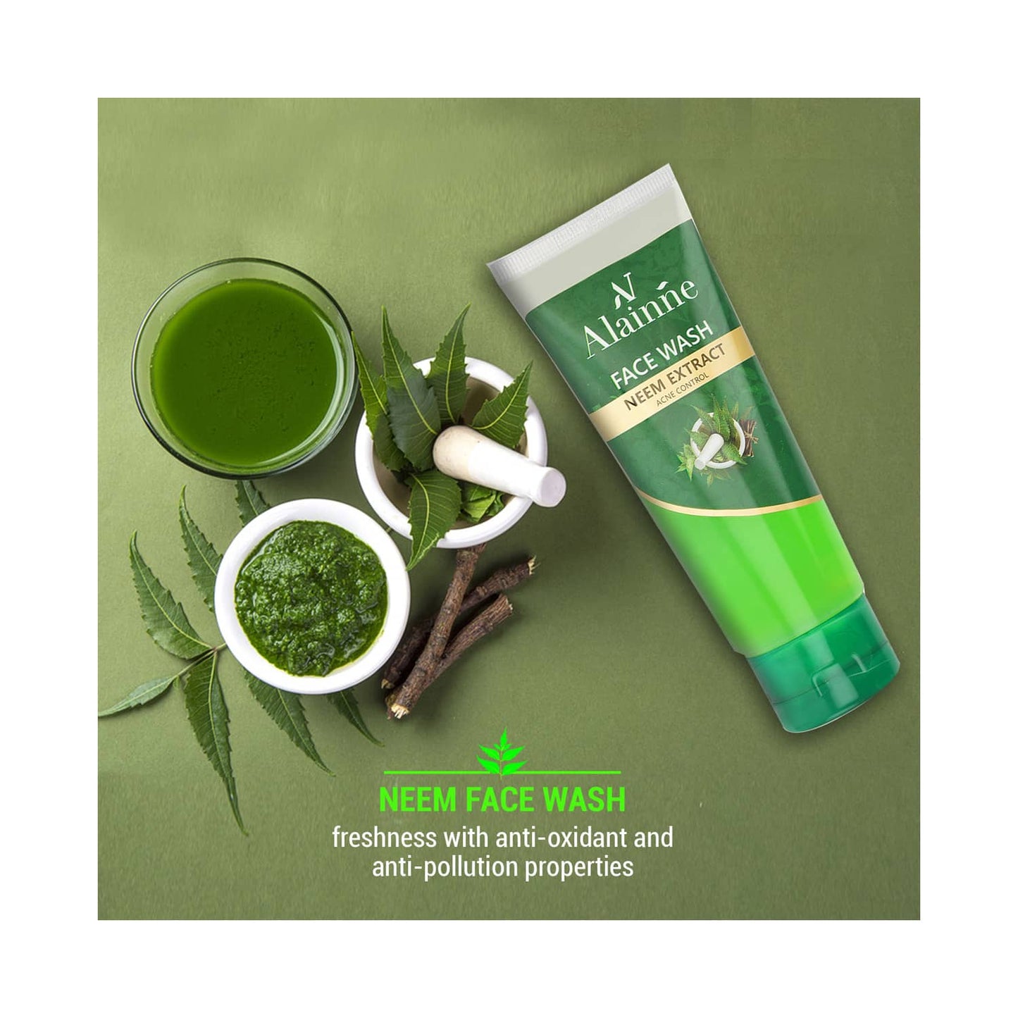 Alainne Neem Extract Acne Control Facewash - (50g)