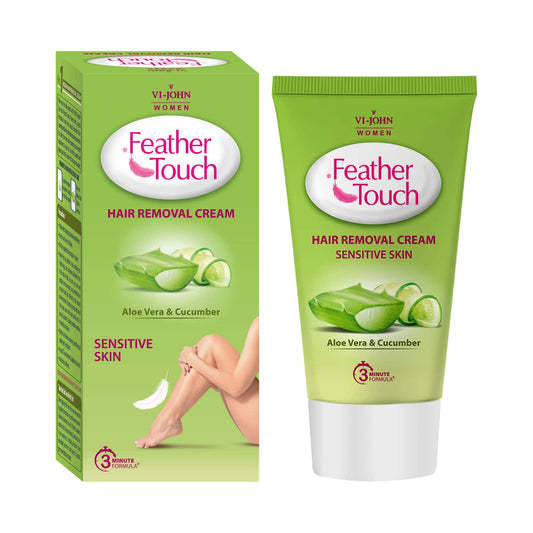 VI-JOHN Feather Touch Hair Removal Cream With Cucumber & Aloe Vera Tube For Sensitive Skin (40g)