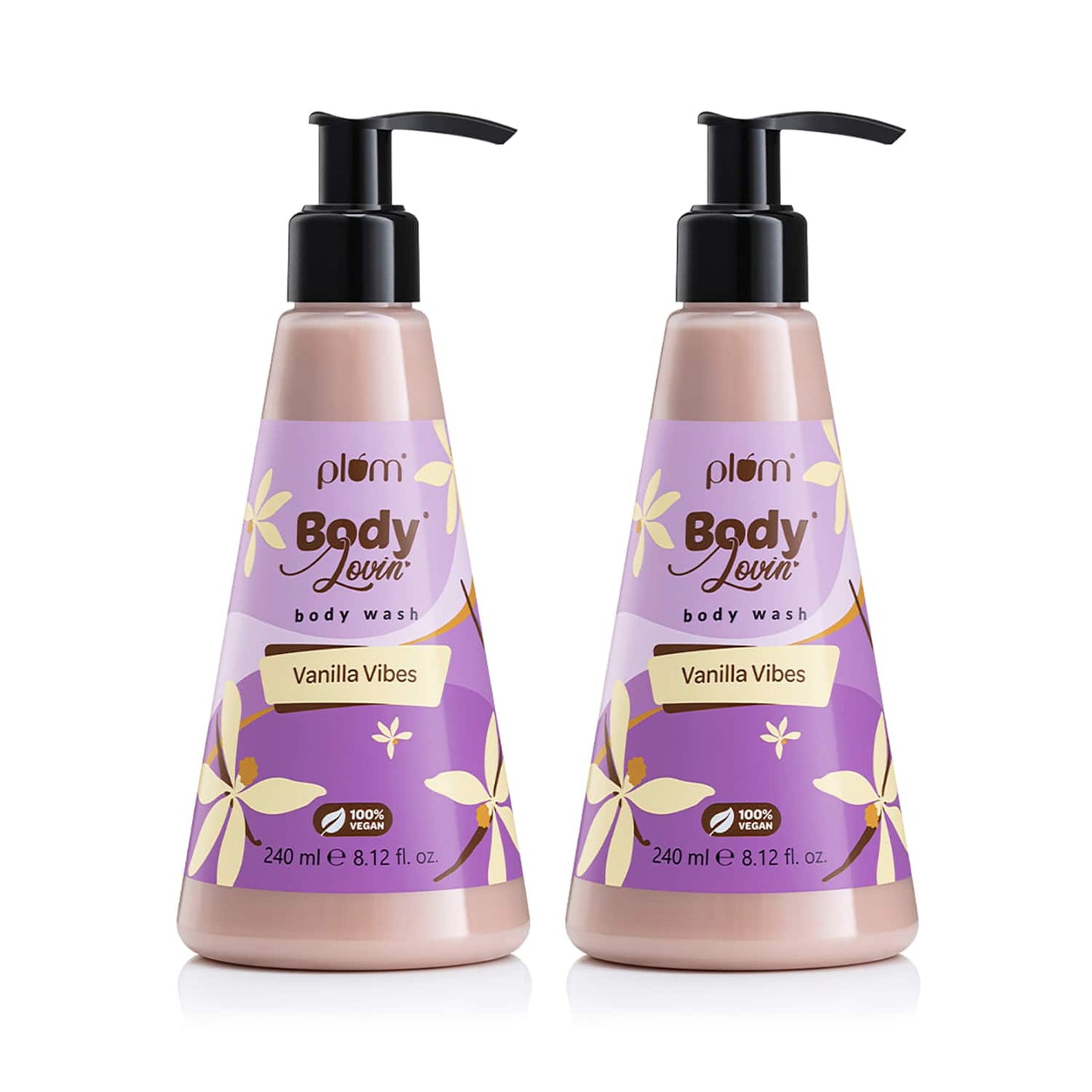 Plum BodyLovin Vanilla Vibes Shower Gel (240 ml) (Pack of 2) Combo