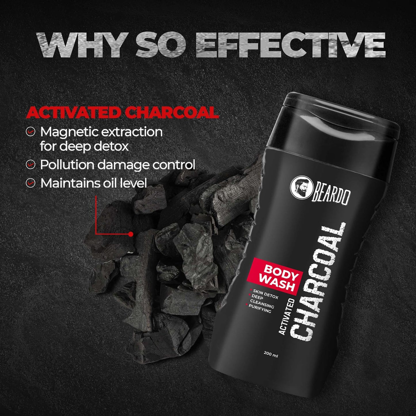 Beardo Activated Charcoal Body Wash (200ml)