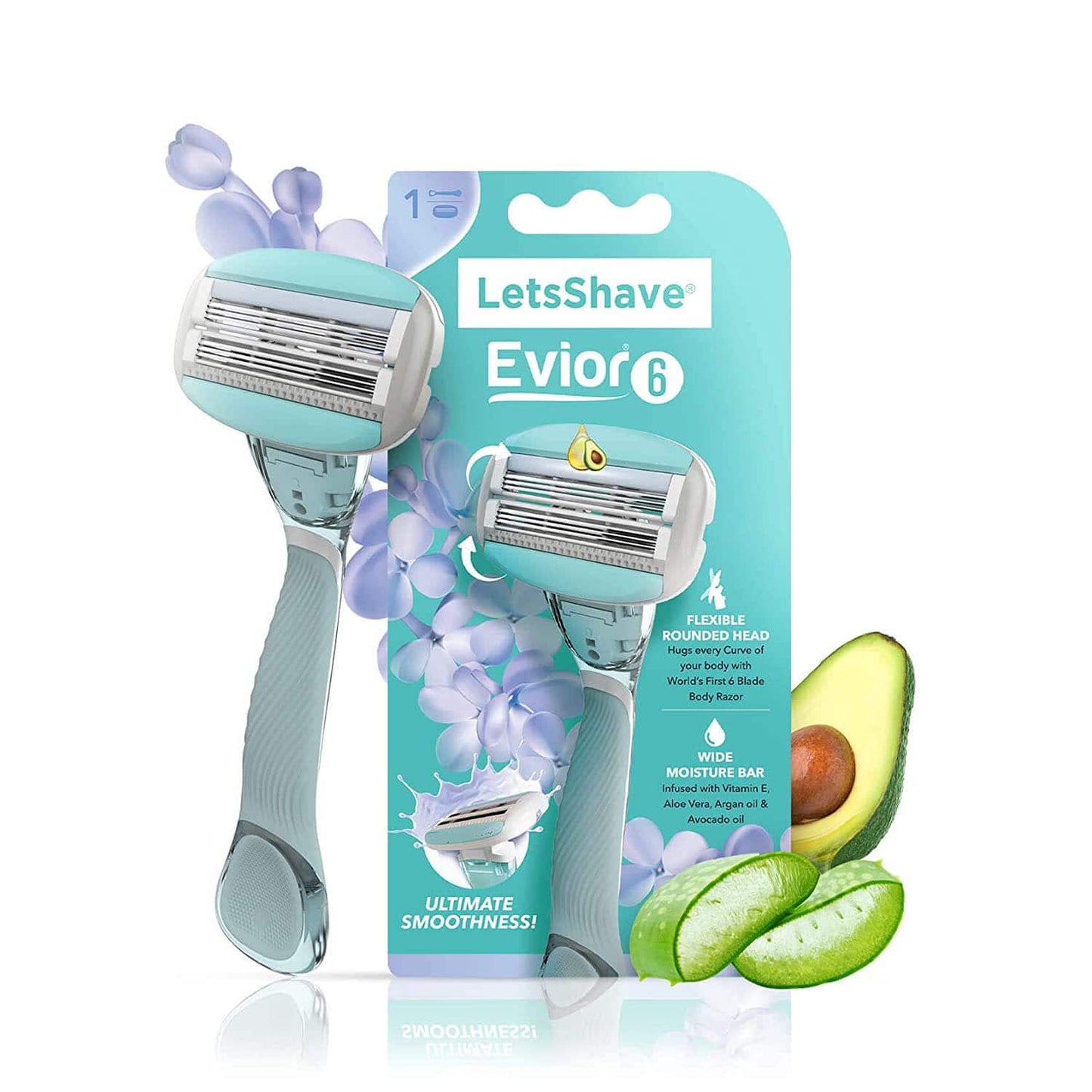 LetsShave Evior 6 Shaving Razor Blade - Blue