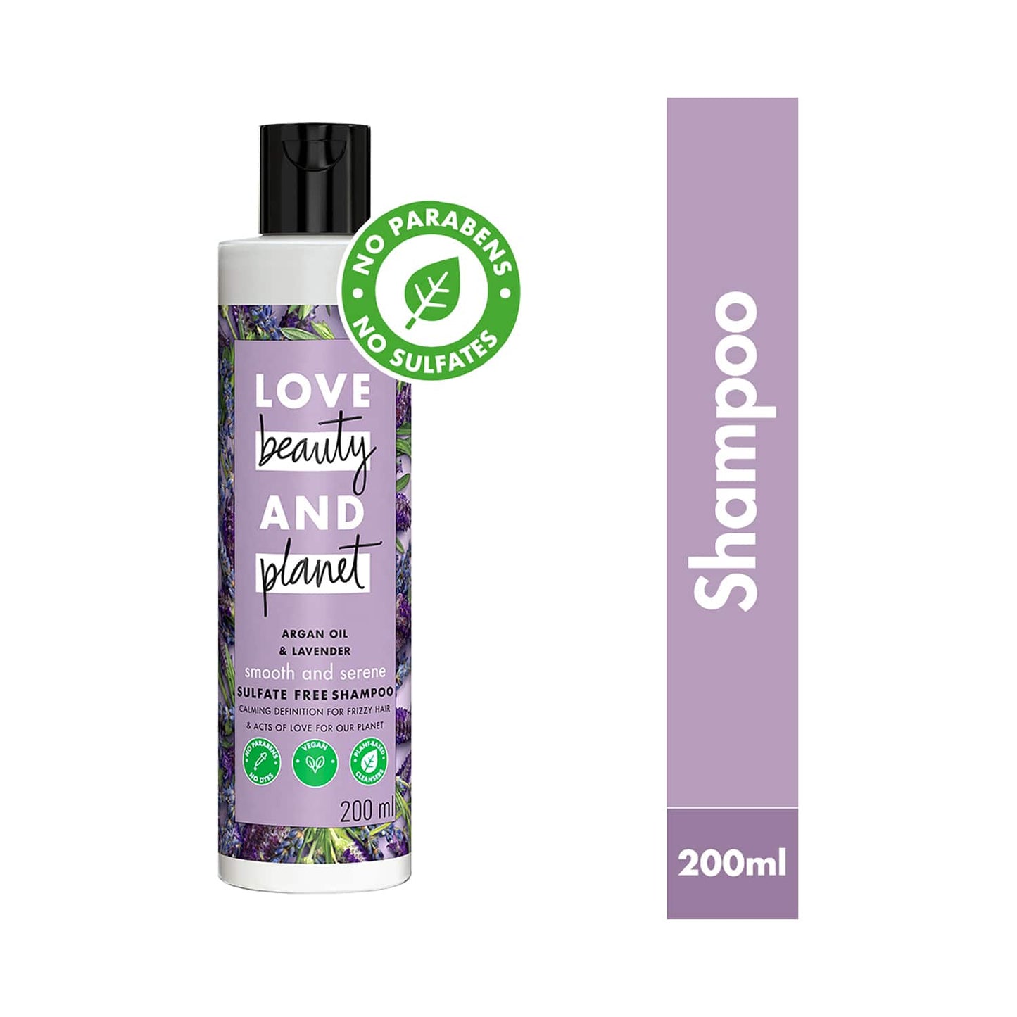 Love Beauty & Planet Argan Oil and Lavender Sulphate Free Shampoo for Dry & Frizzy hair (200 ml)