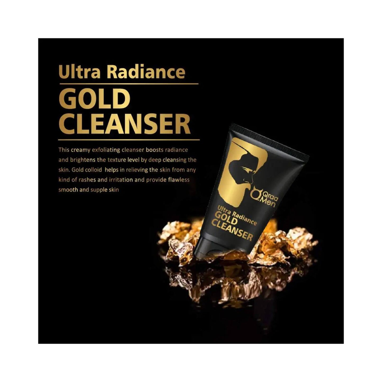 Qraamen Men Ultra Radiance Gold Clensera With 24K Gold Leaves (100 g)