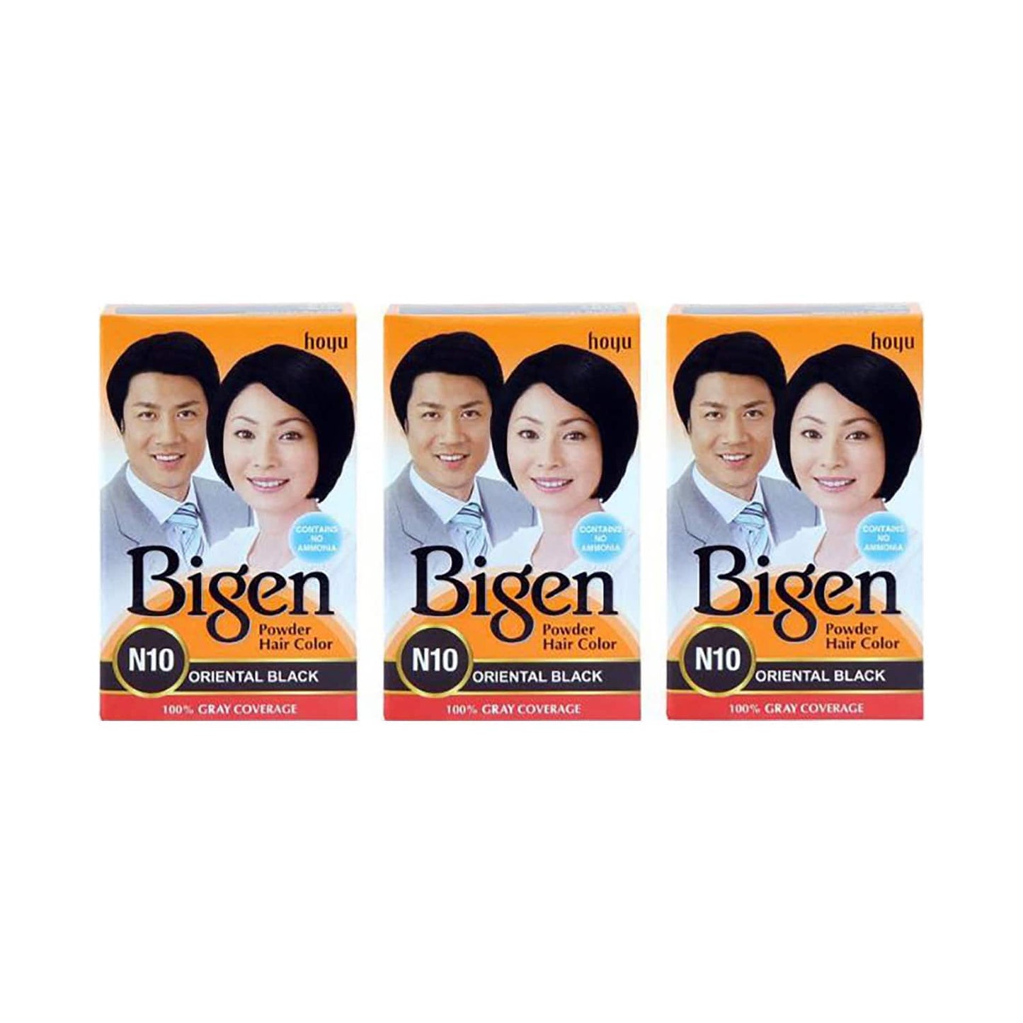 Bigen Powder Hair Color - N10 Oriental Black (3Pcs)