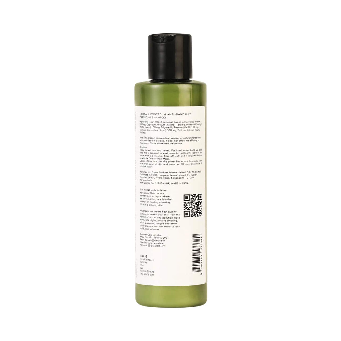 Detoxie Anti-Dandruff & Flake Relief Capsicum Shampoo (200ml)