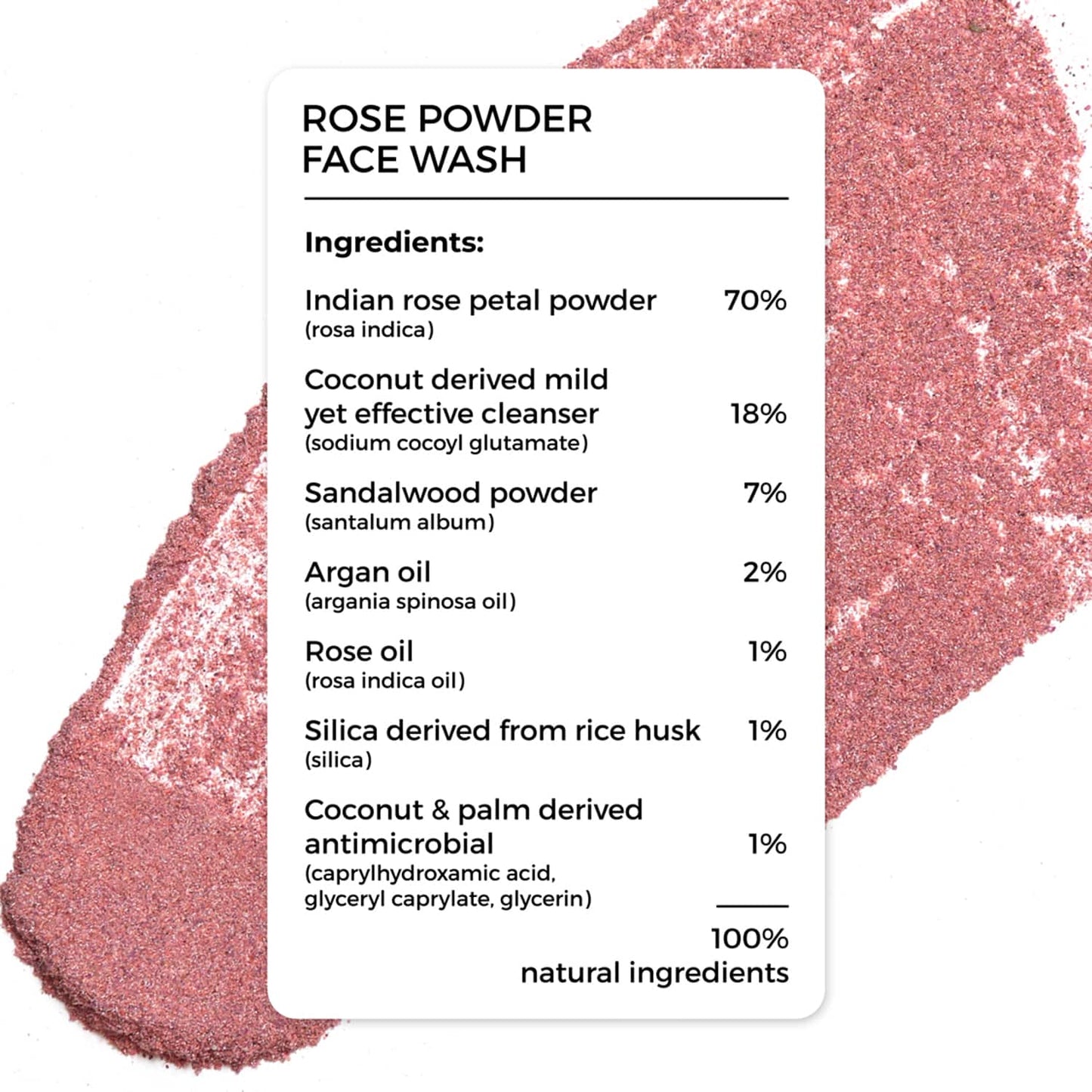 Brillare Rose Powder Face Wash For Well Hydrated, Younger Looking Skin (15g)