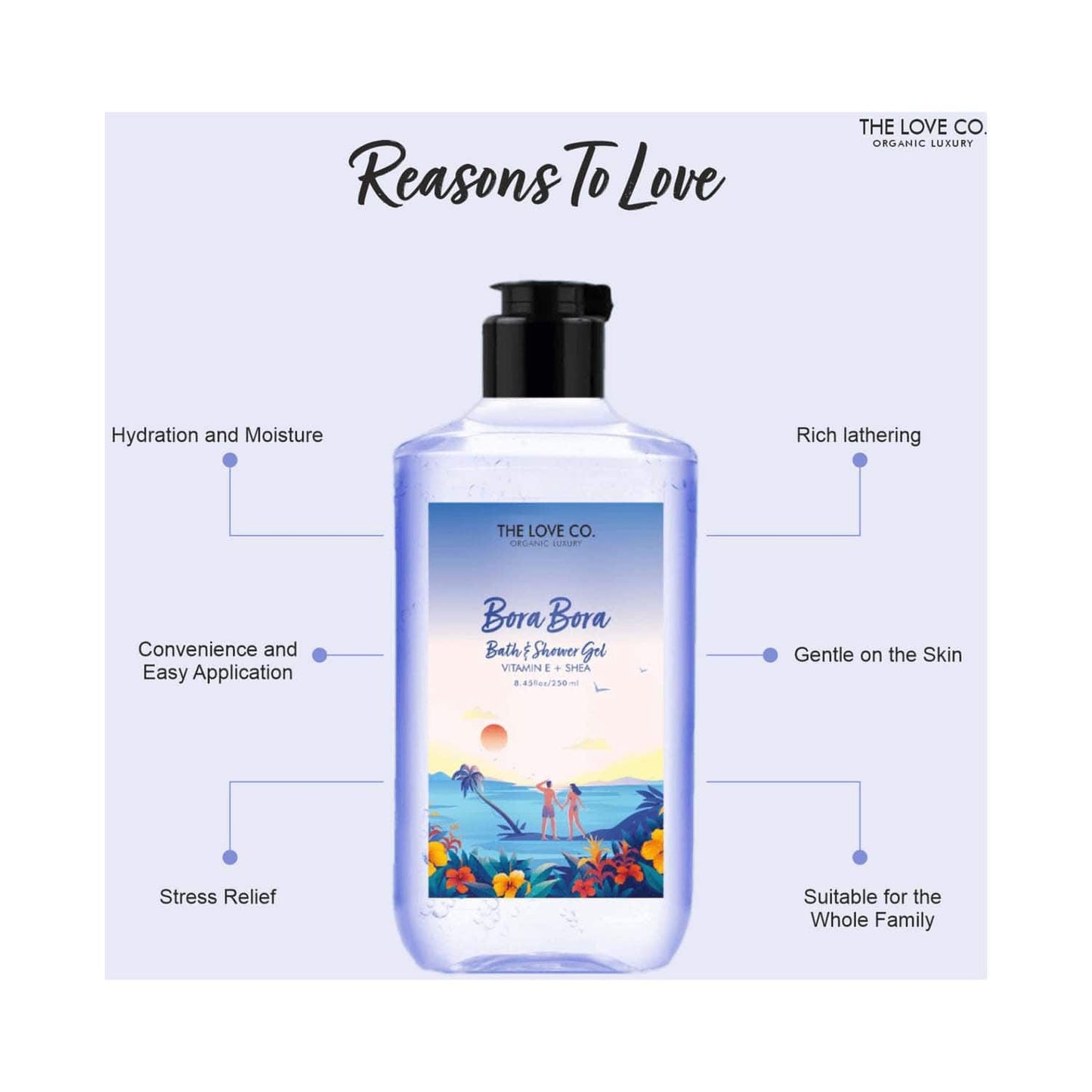 THE LOVE CO. Bora Bora Bath and Shower Gel (250ml)