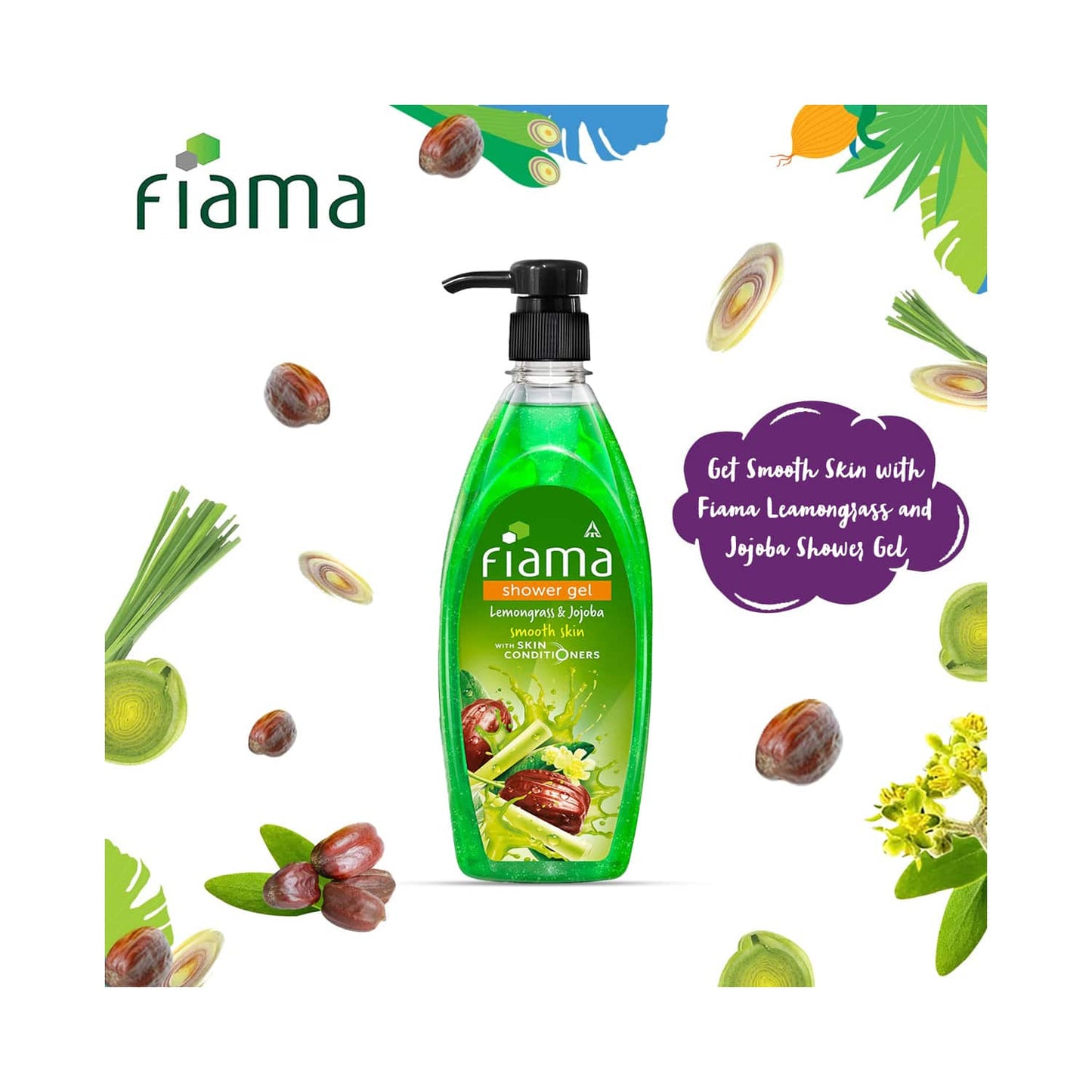 Fiama Lemongrass & Jojoba Shower Gel With Skin Conditioners (500ml)