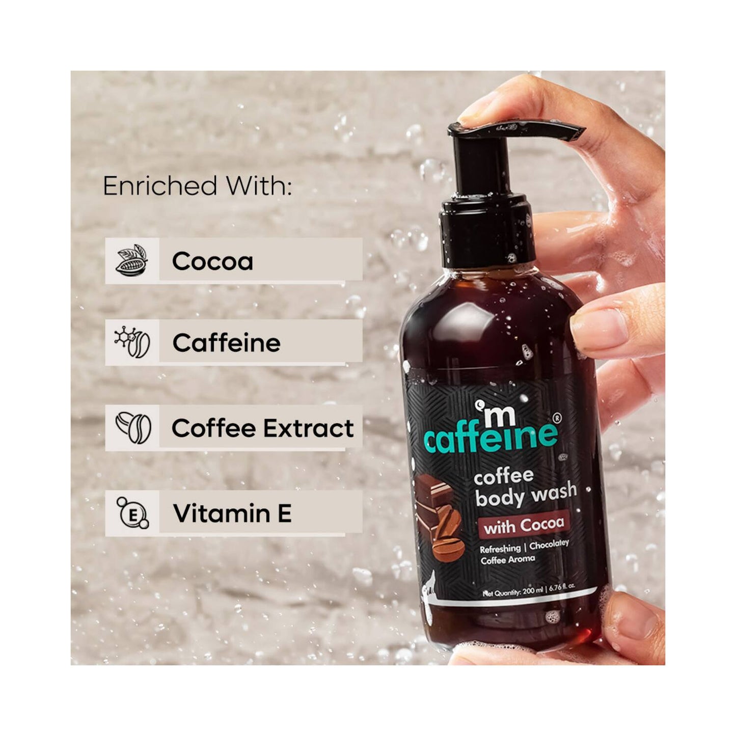 mCaffeine Coffee With Cocoa Body Wash (200ml)