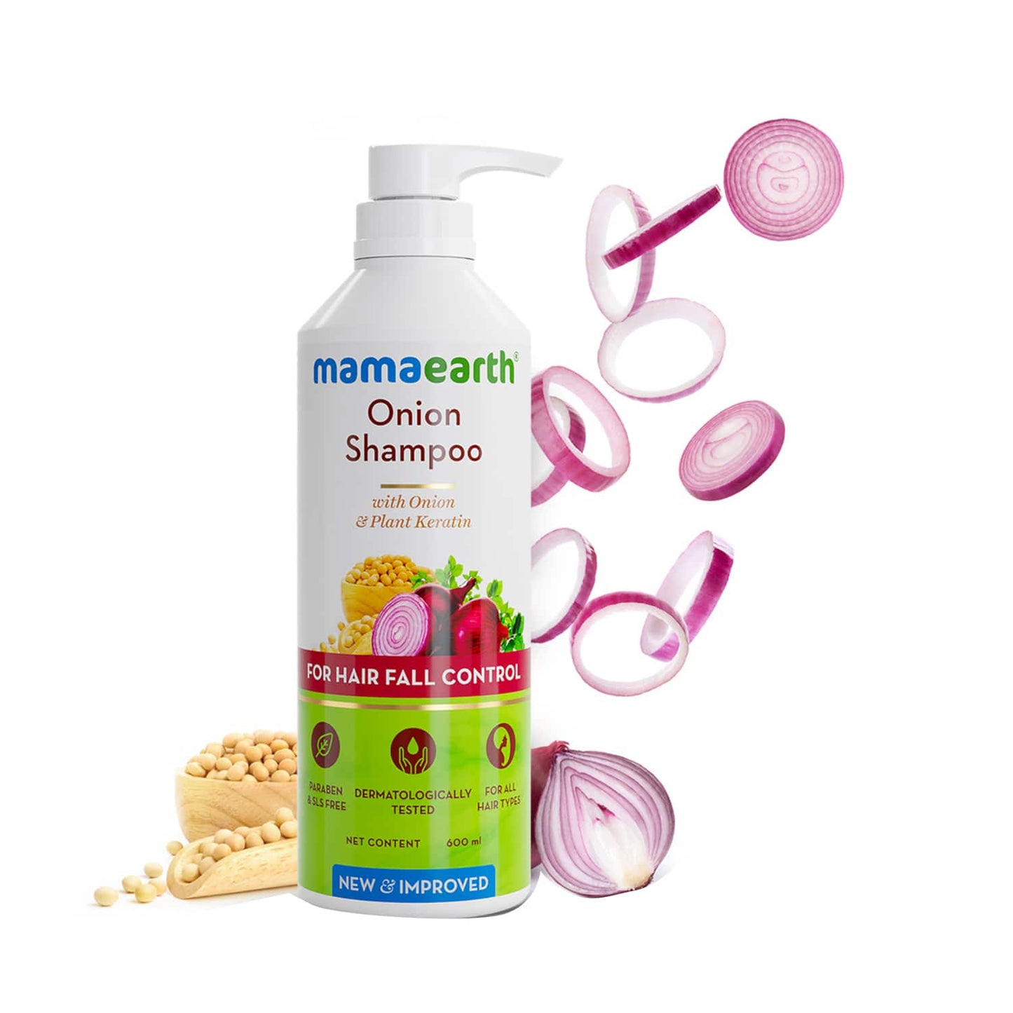 Mamaearth Onion Shampoo For Hair Growth & Hair Fall (600ml)