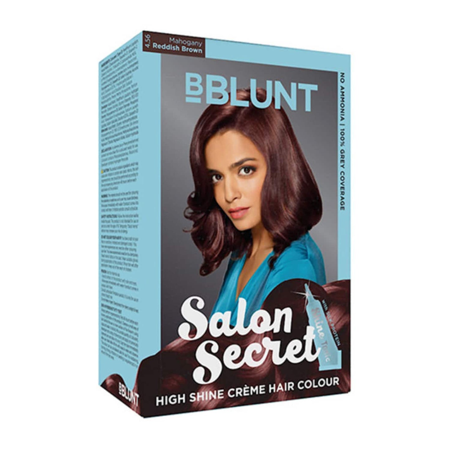 BBlunt Salon Secret High Shine Cream Hair Color - 4.56 Mahogany Reddish Brown (100g+8ml)