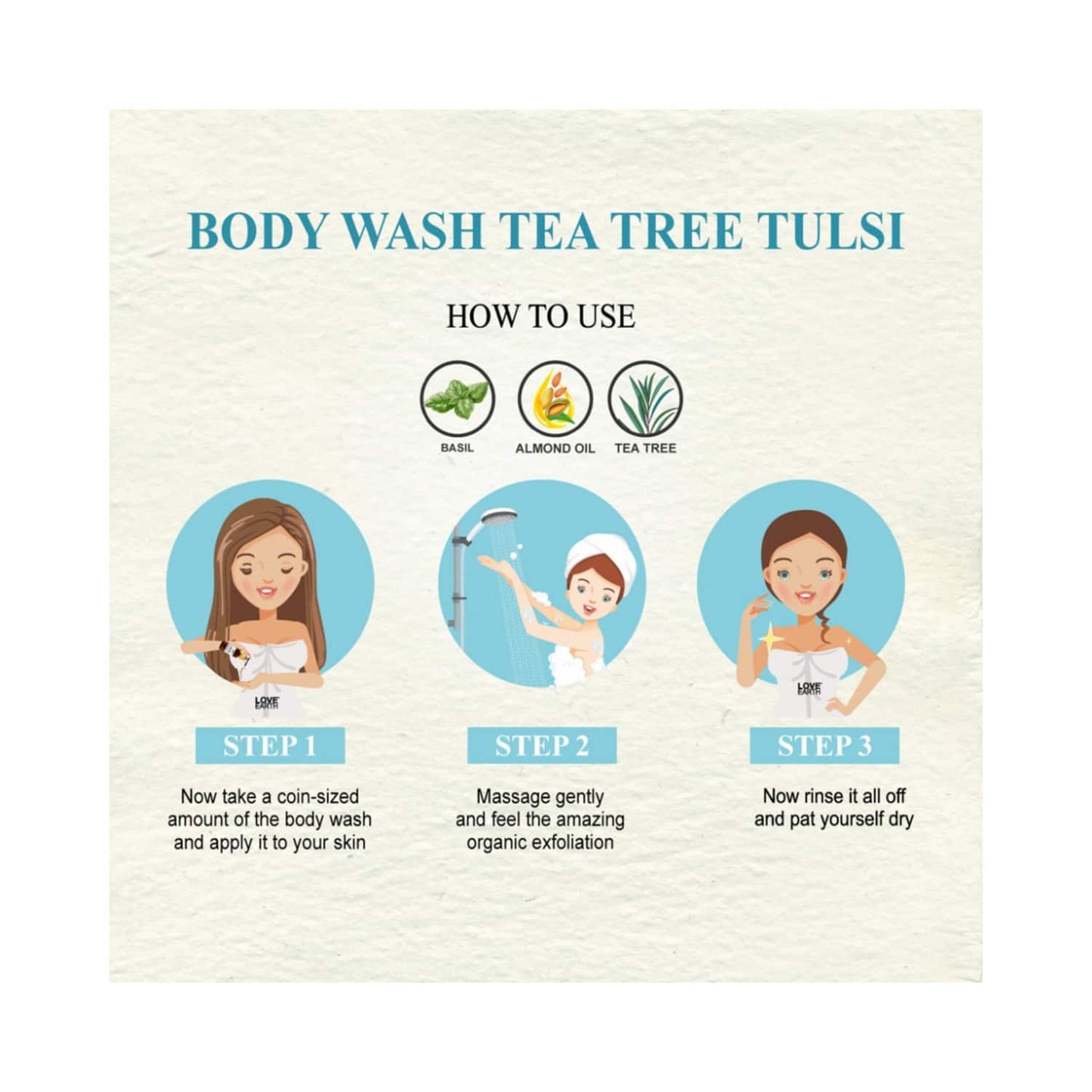 Love Earth Tea Tree Tulsi Body Wash (100ml)