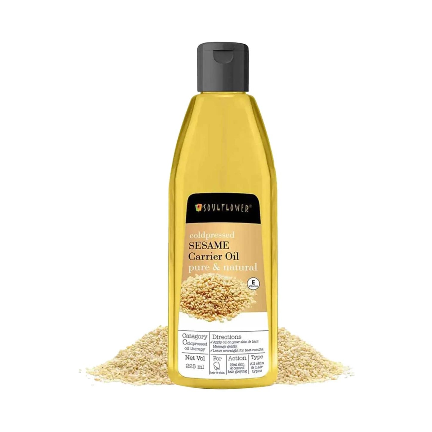 Soulflower Coldpressed Sesame Carrier Oil - (225ml)