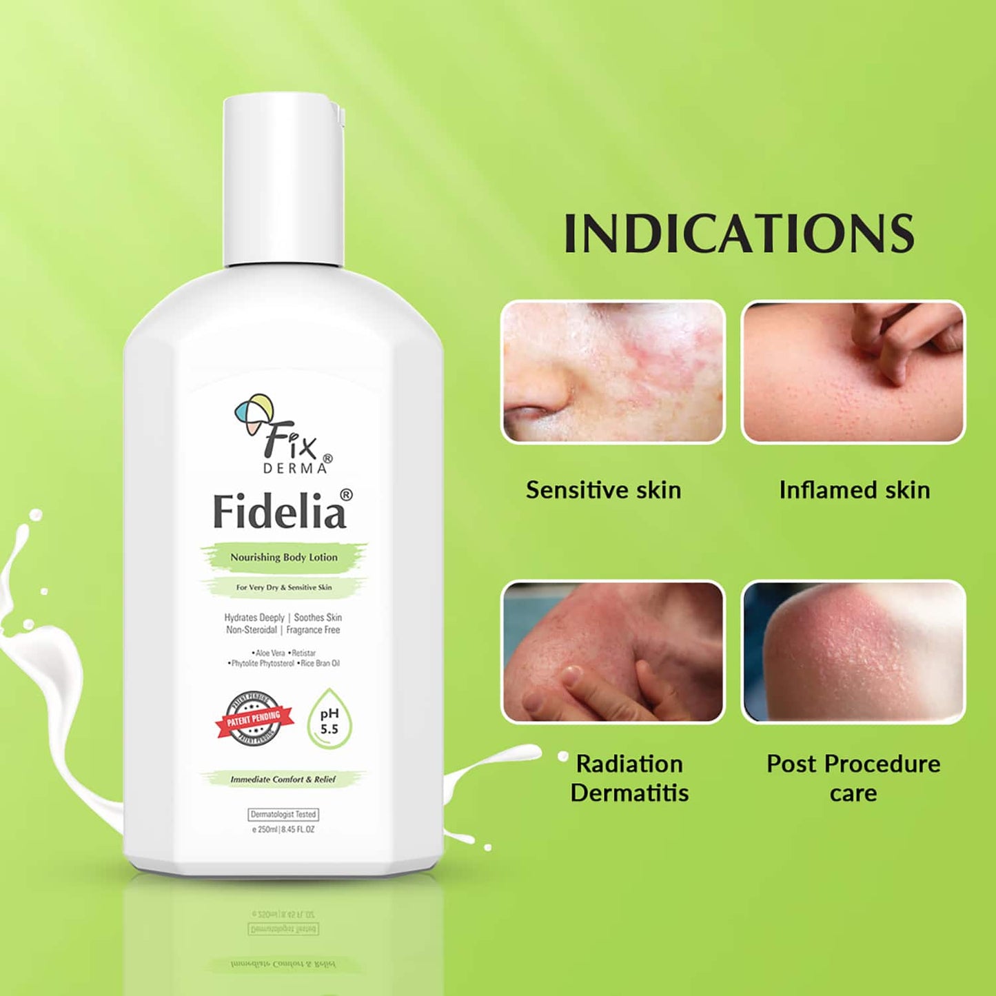 Fixderma Fidelia Nourishing Body Lotion for Very Dry Skin with Rice Brain Oil & Aloe Vera (250ml)